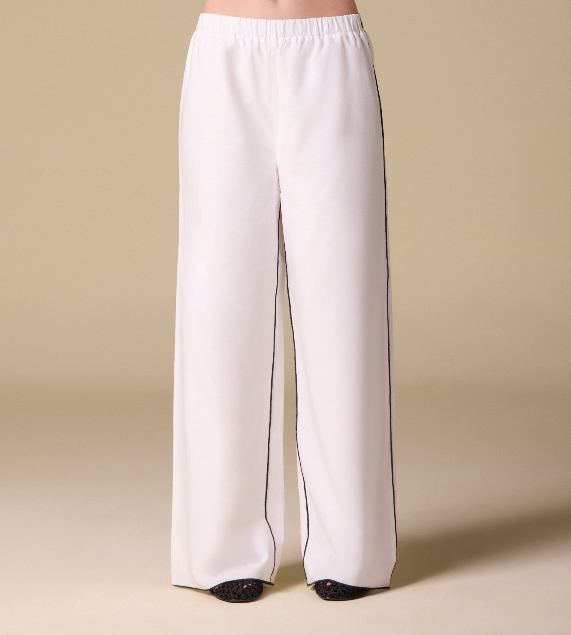Straight - Cut Linen Pants - shopaleena