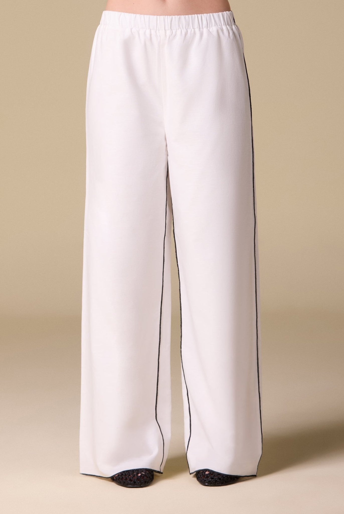 Straight - Cut Linen Pants - shopaleena