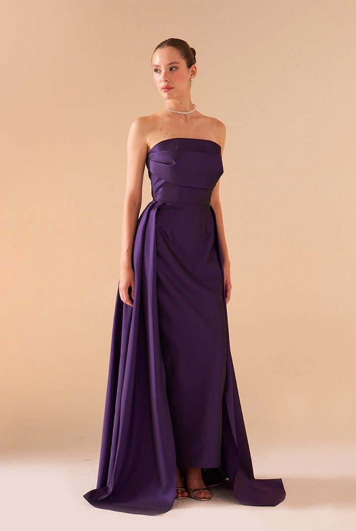 Strapless Maxi Dress in Taffeta - shopaleena