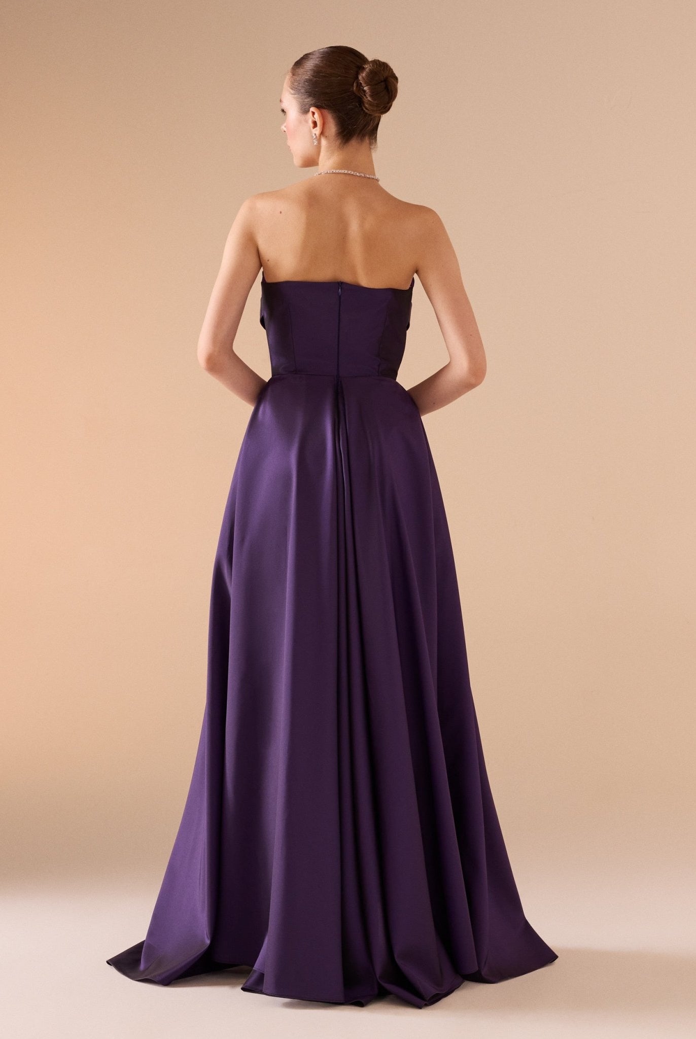 Strapless Maxi Dress in Taffeta - shopaleena