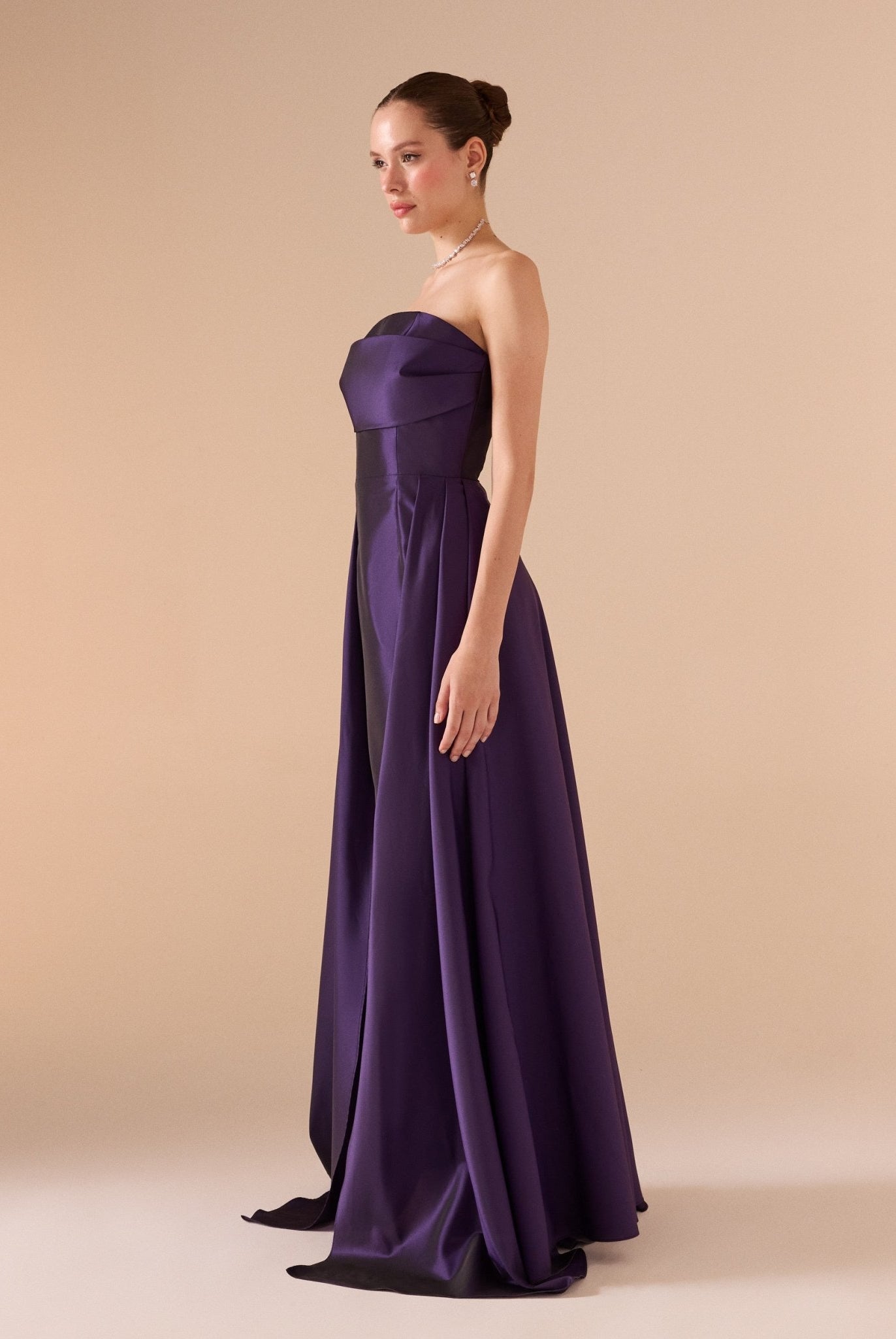Strapless Maxi Dress in Taffeta - shopaleena