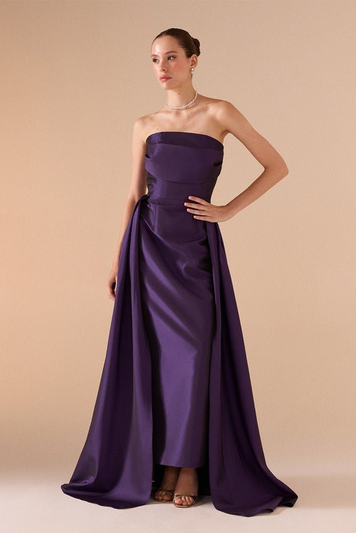 Strapless Maxi Dress in Taffeta - shopaleena