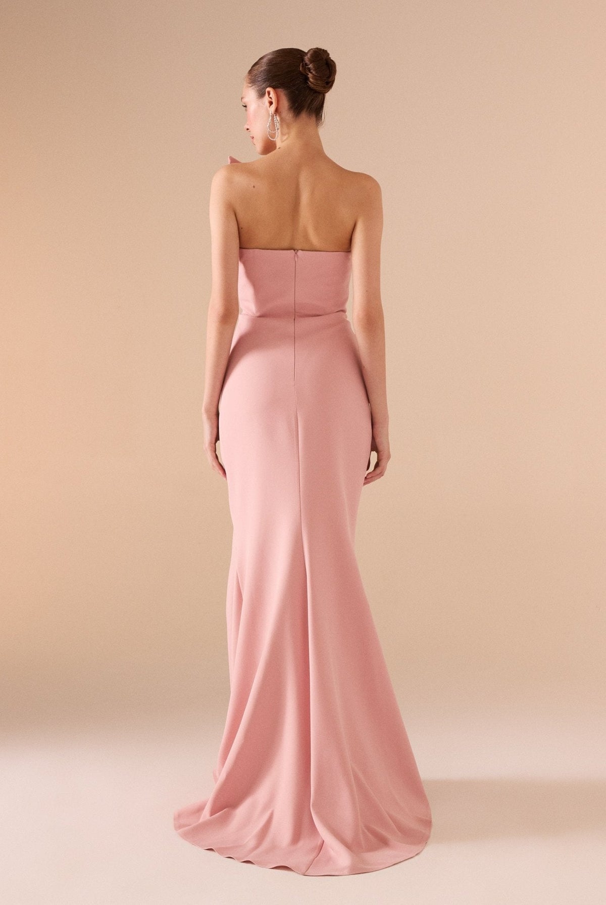 Strapless Mermaid Crepe Maxi Dress - shopaleena