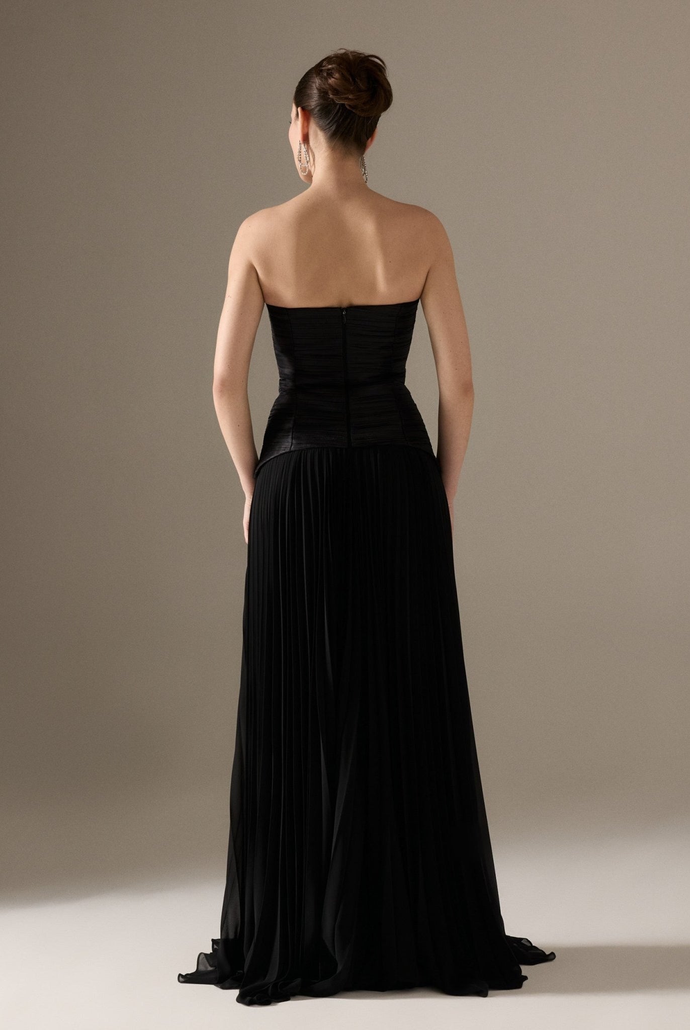 Strapless Ruched Maxi Dress - shopaleena