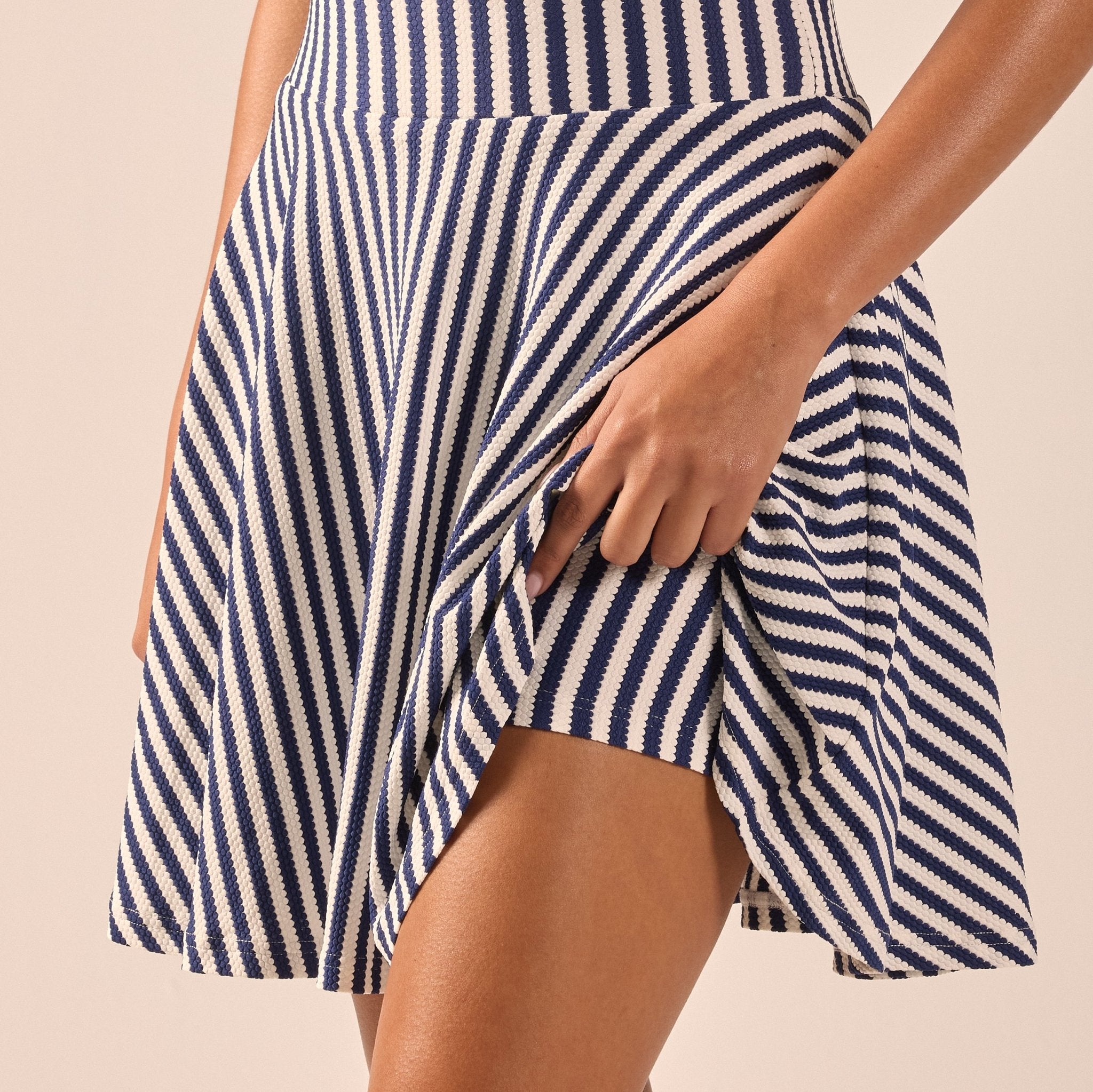 Striped A-Line Swim Skirt - shopaleena
