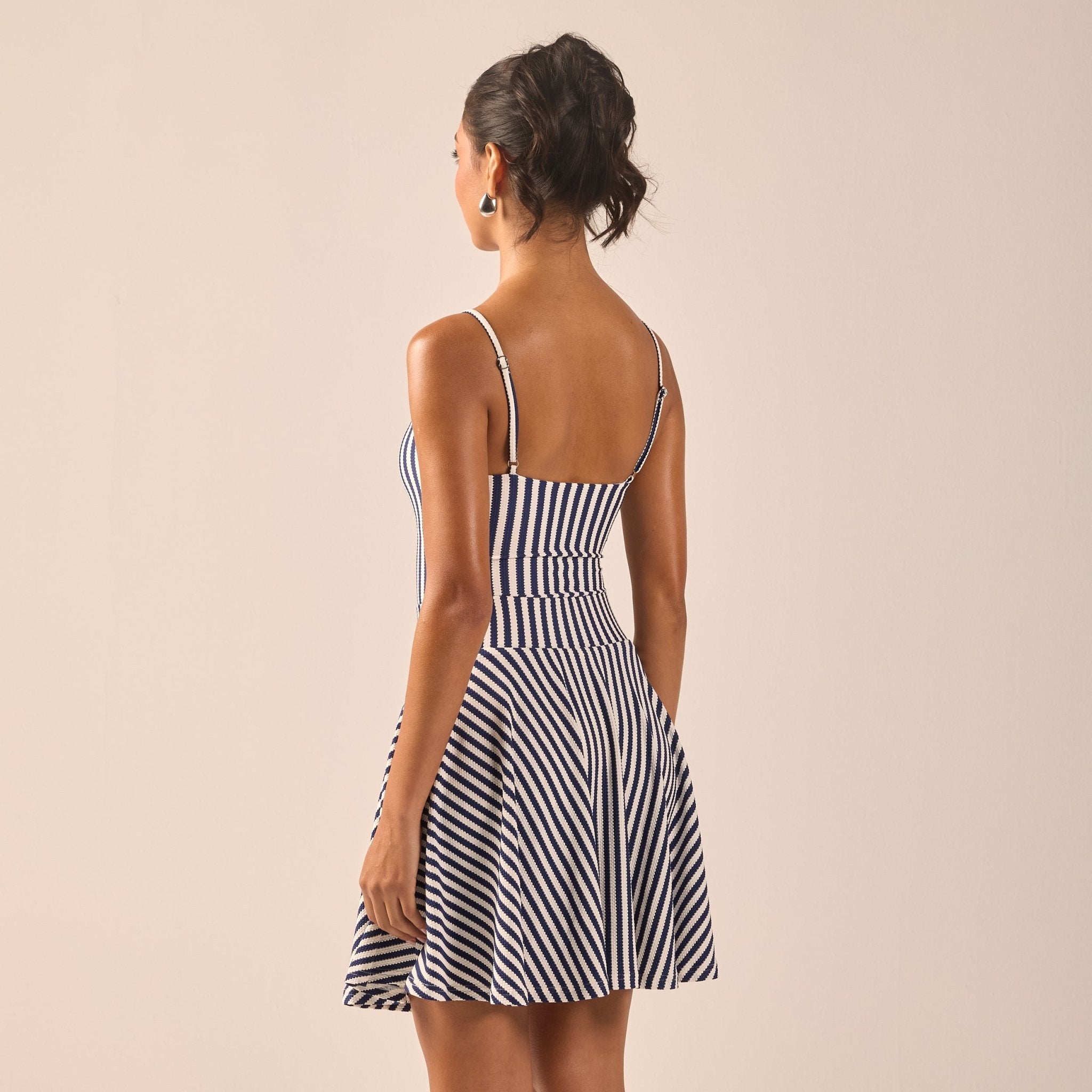 Striped A-Line Swim Skirt - shopaleena