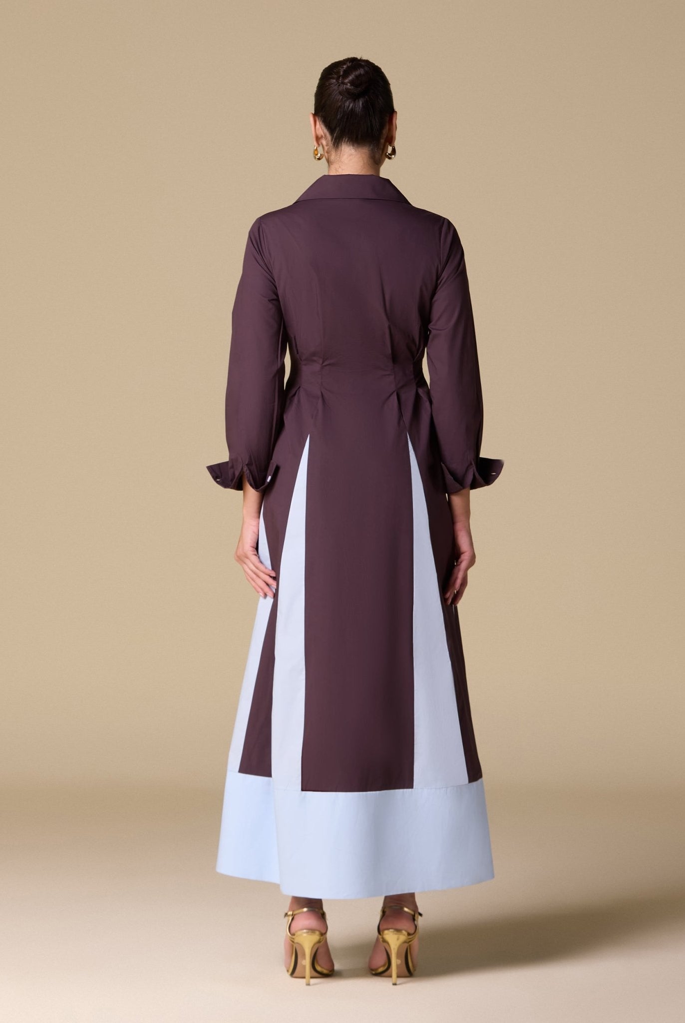 Striped Poplin Maxi Dress - shopaleena