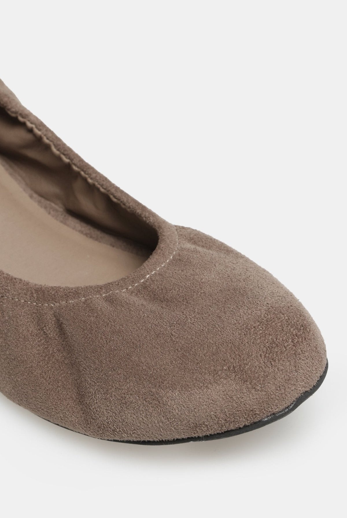 Suede Elastic Ballet Flats - shopaleena