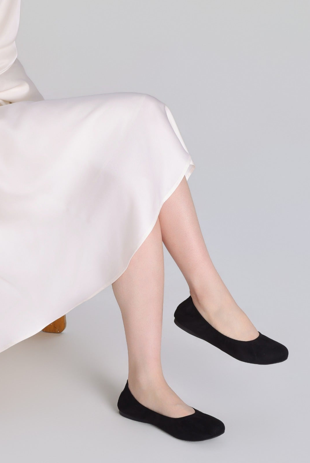 Suede Elastic Ballet Flats - shopaleena