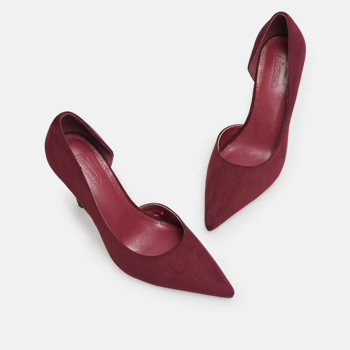 Suede Pointed Toe Pumps - shopaleena