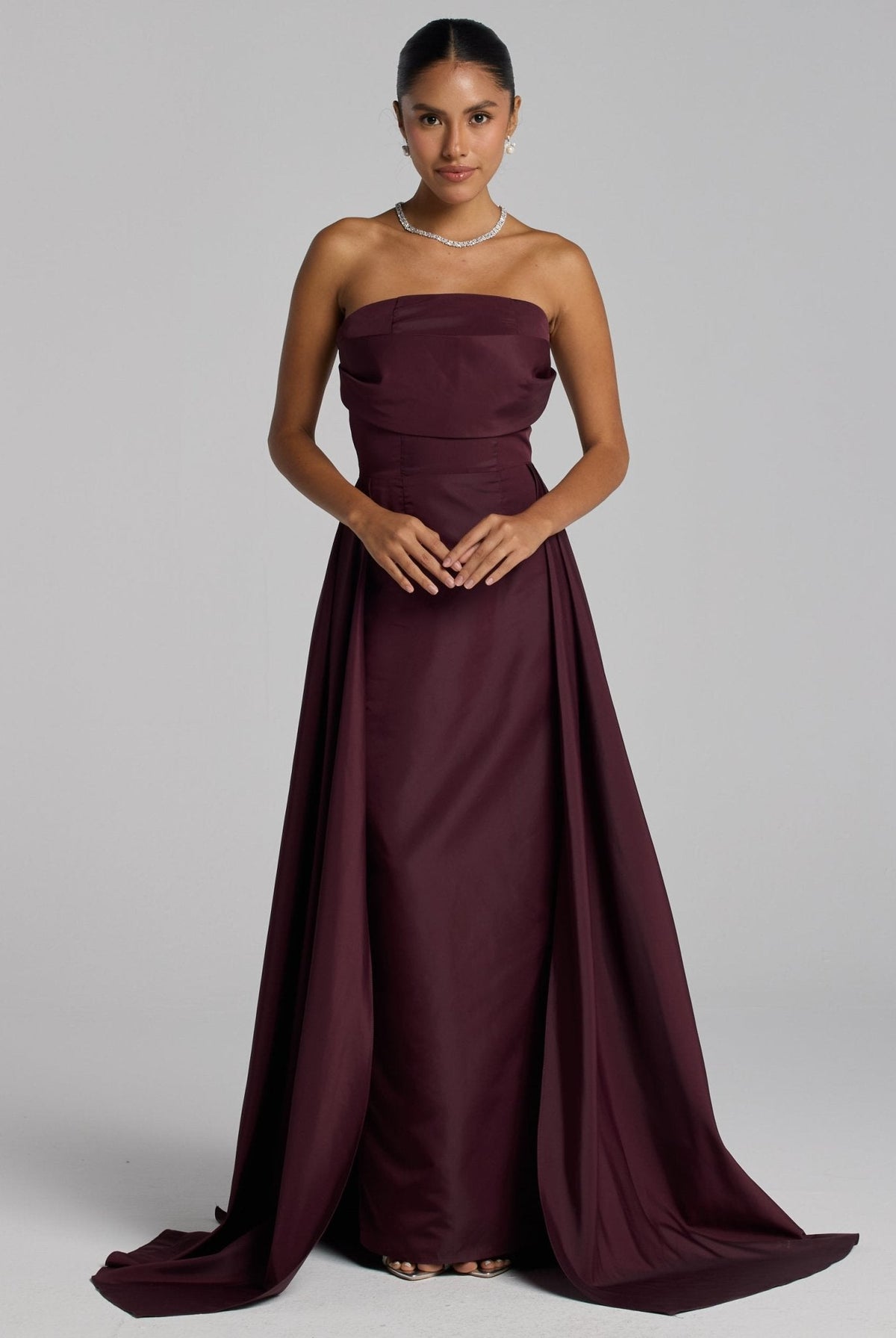 Taffeta Strapless Maxi Dress - shopaleena