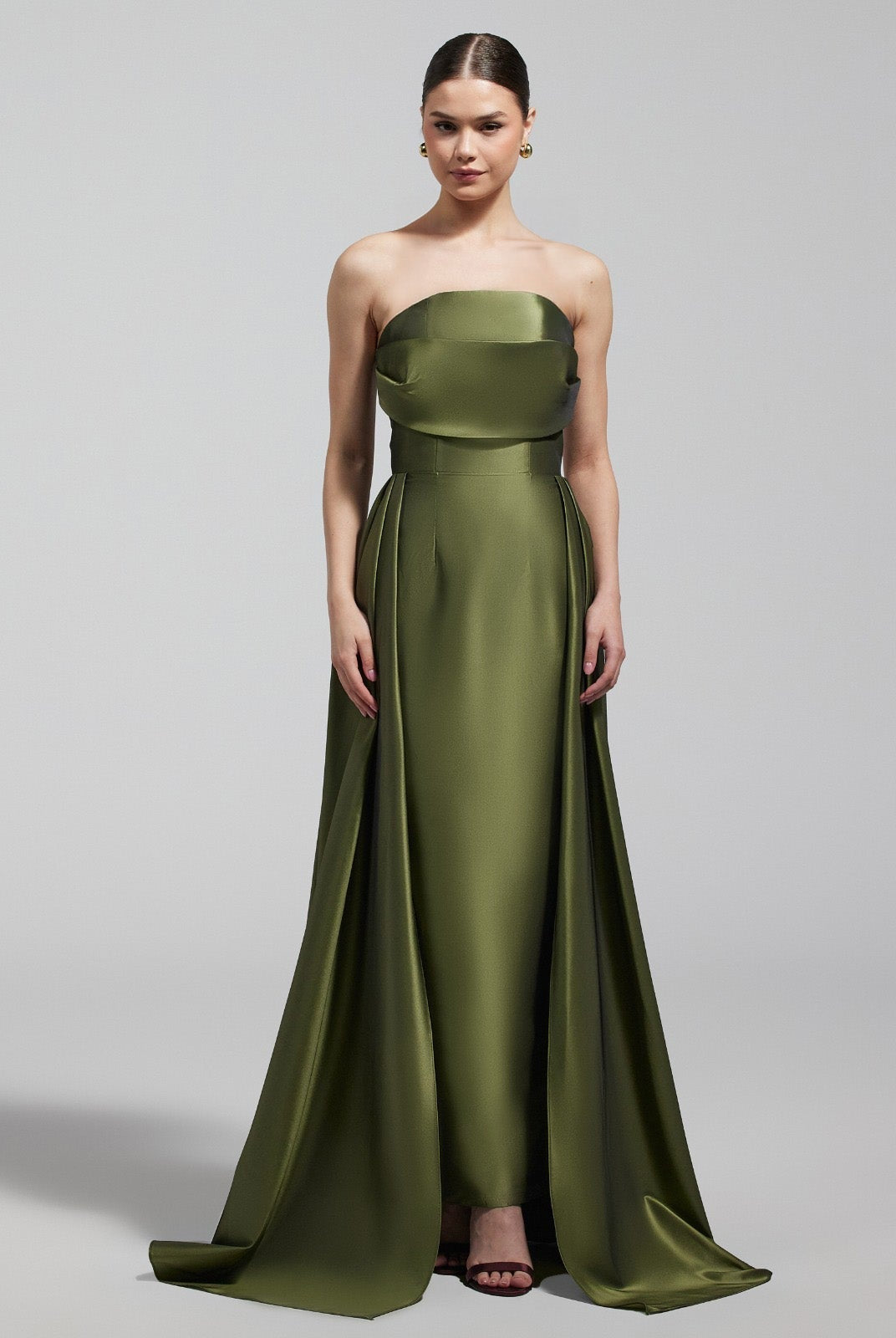 Taffeta Strapless Maxi Dress - shopaleena