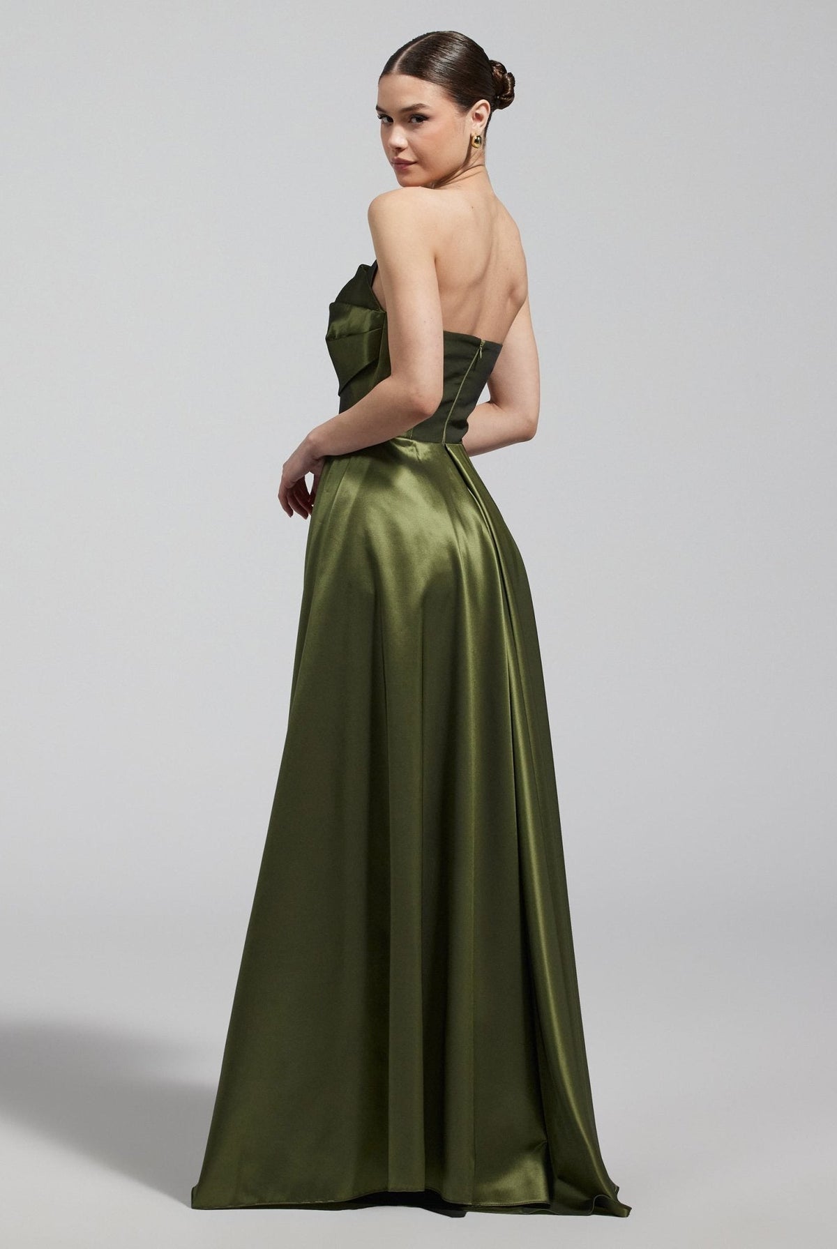 Taffeta Strapless Maxi Dress - shopaleena