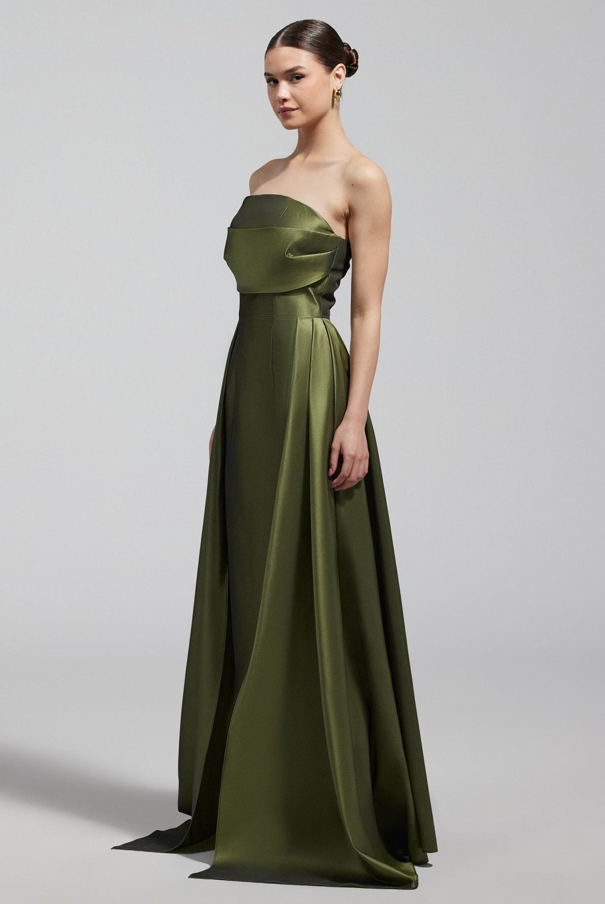 Taffeta Strapless Maxi Dress - shopaleena