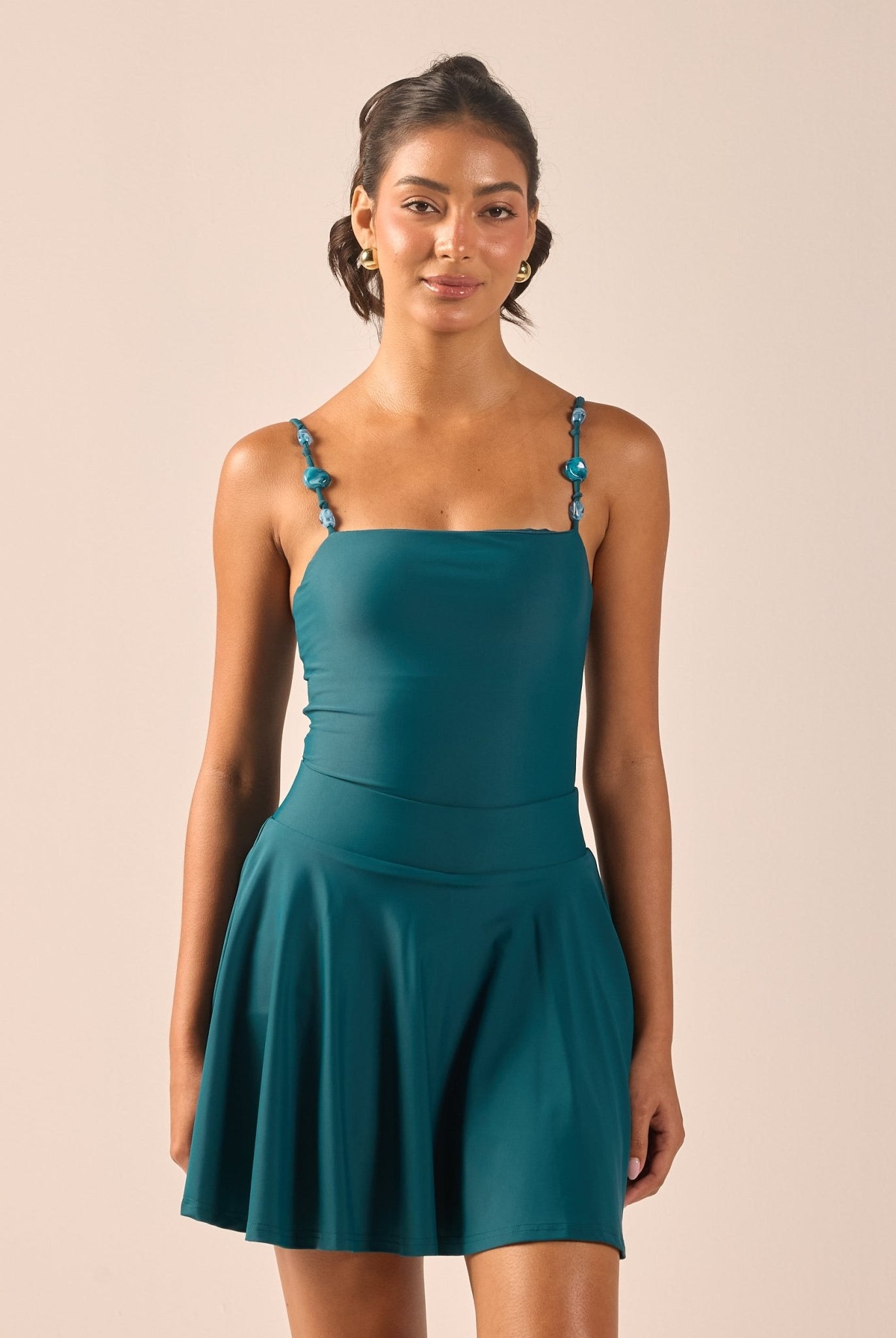 Teal A-Line Swim Skirt - shopaleena