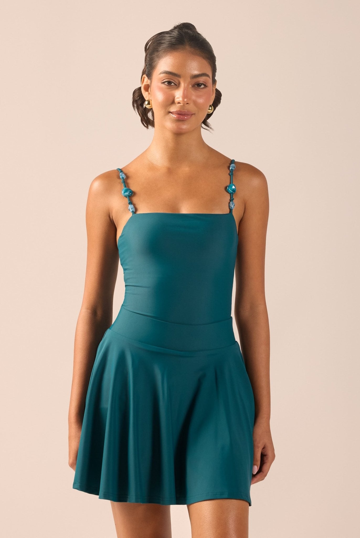 Teal A-Line Swim Skirt - shopaleena