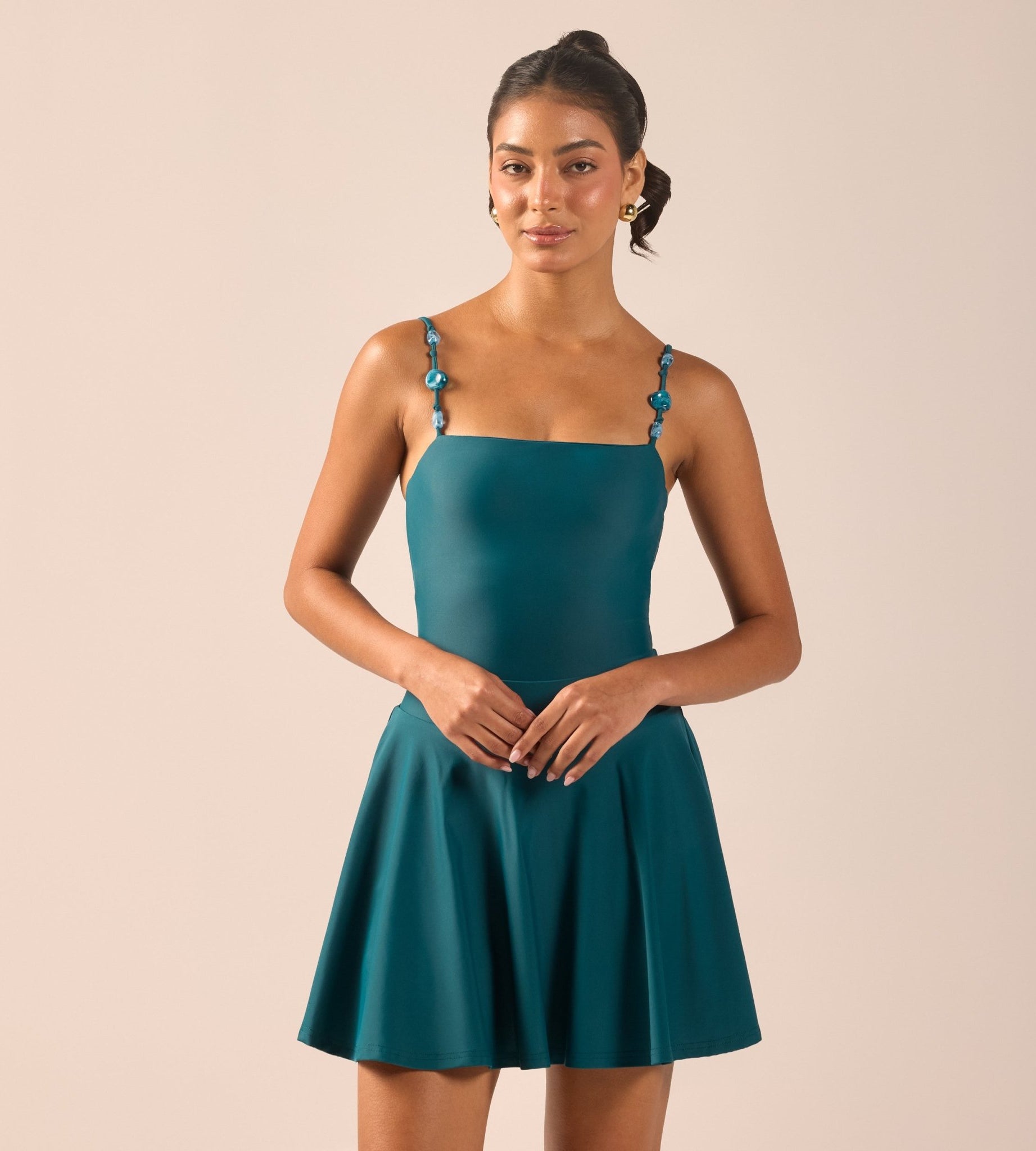 Teal A-Line Swim Skirt - shopaleena