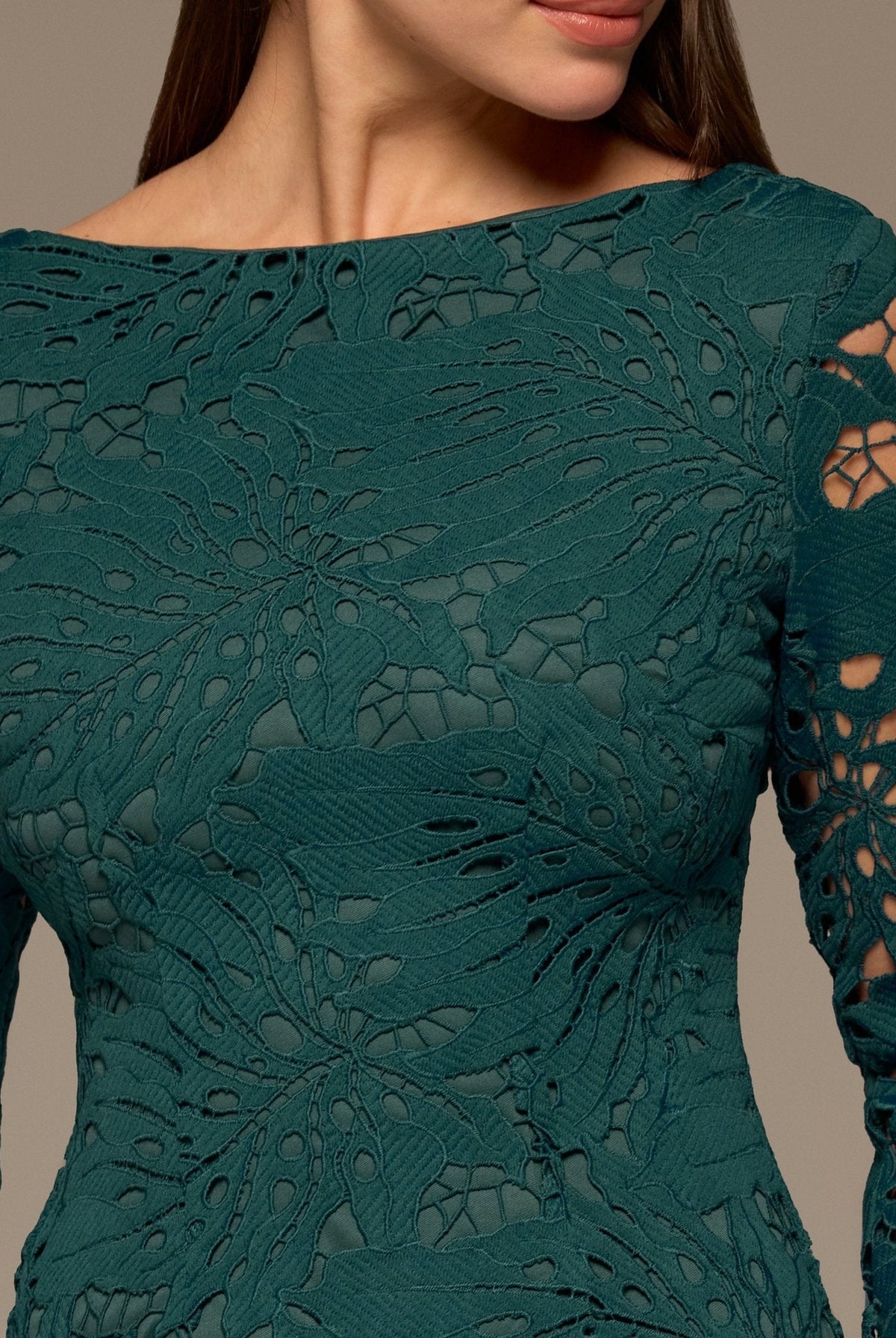 Teal Lace Long Sleeve Maxi Dress - shopaleena