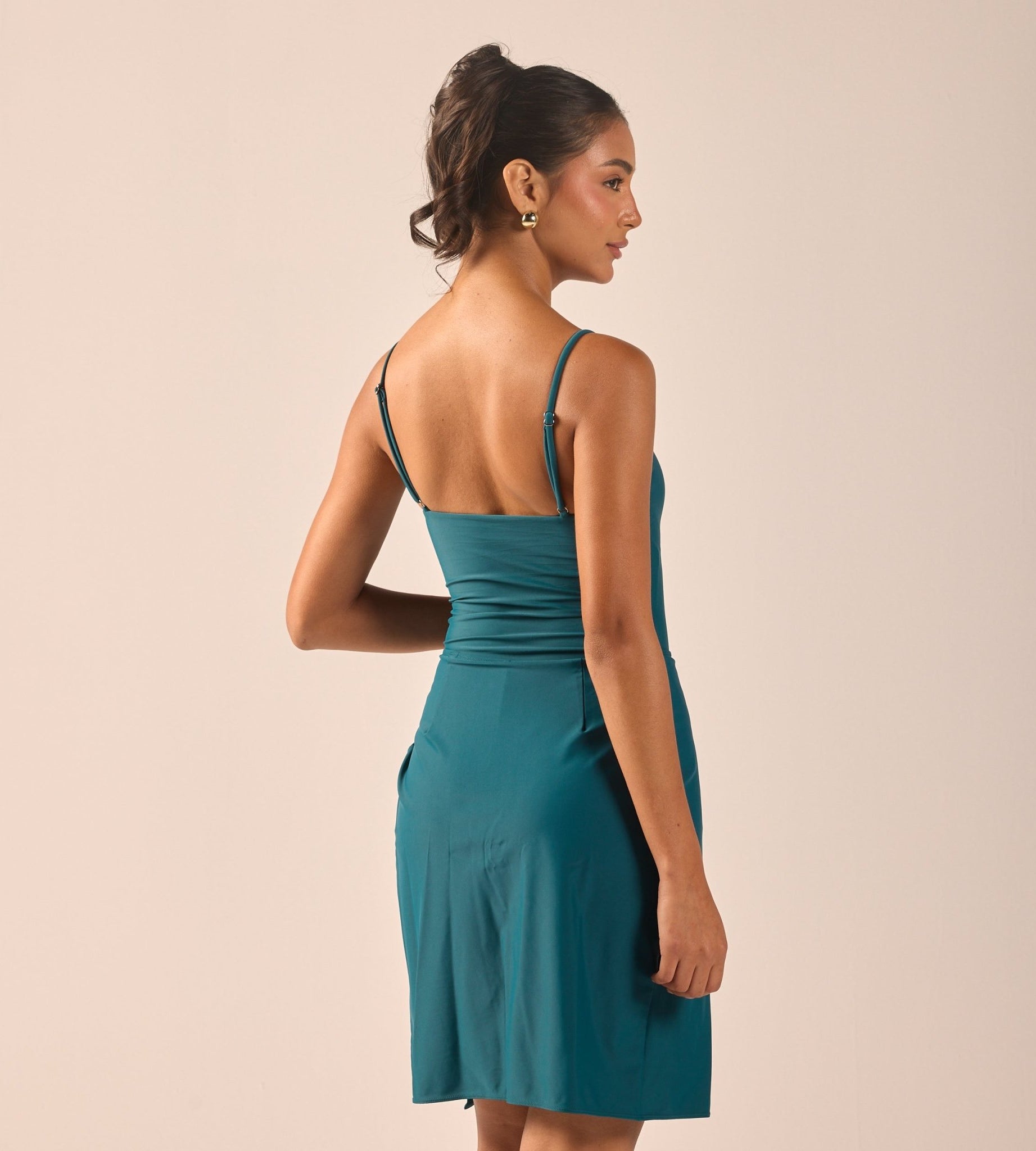 Teal Side Tie Swim Skirt - shopaleena
