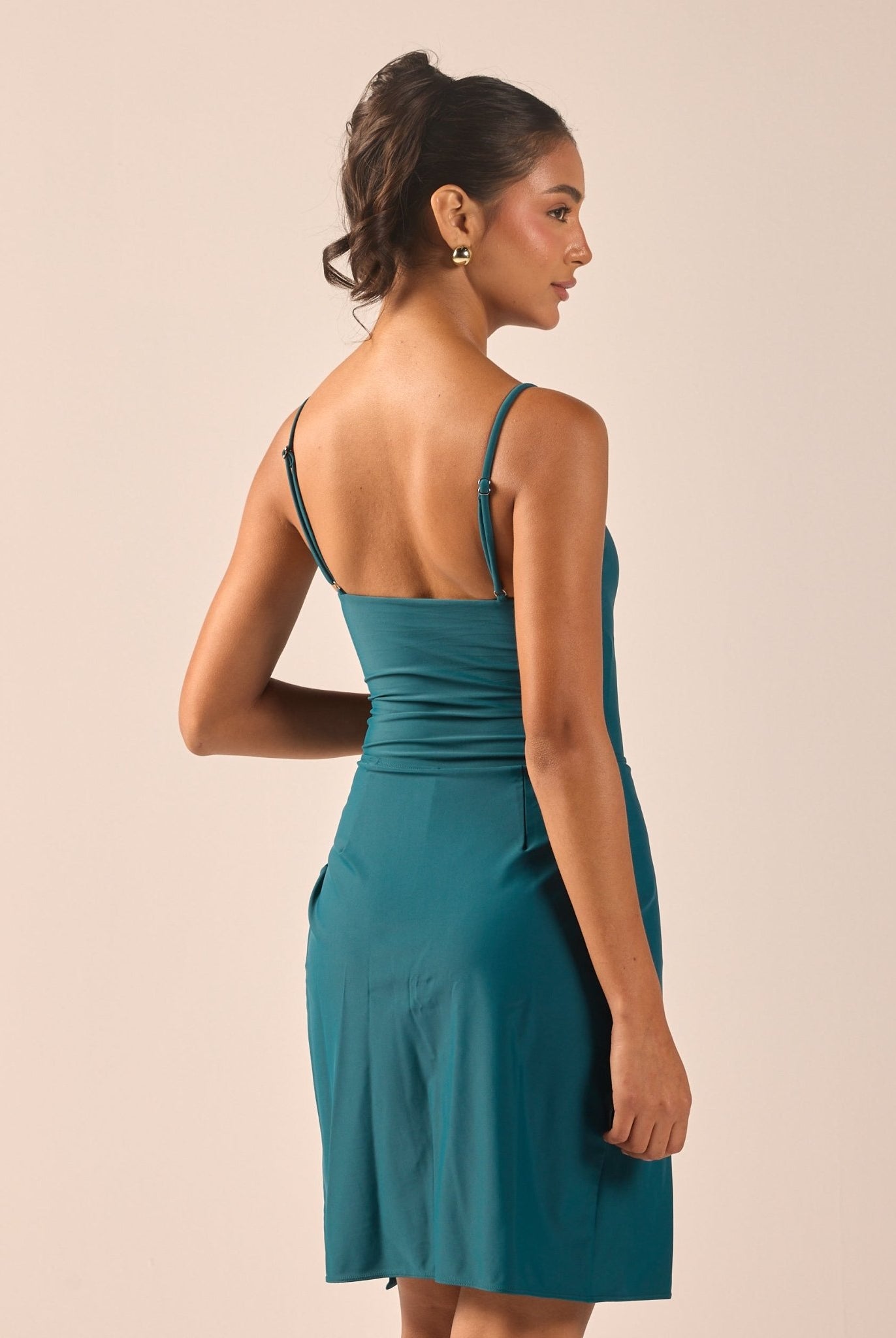 Teal Side Tie Swim Skirt - shopaleena
