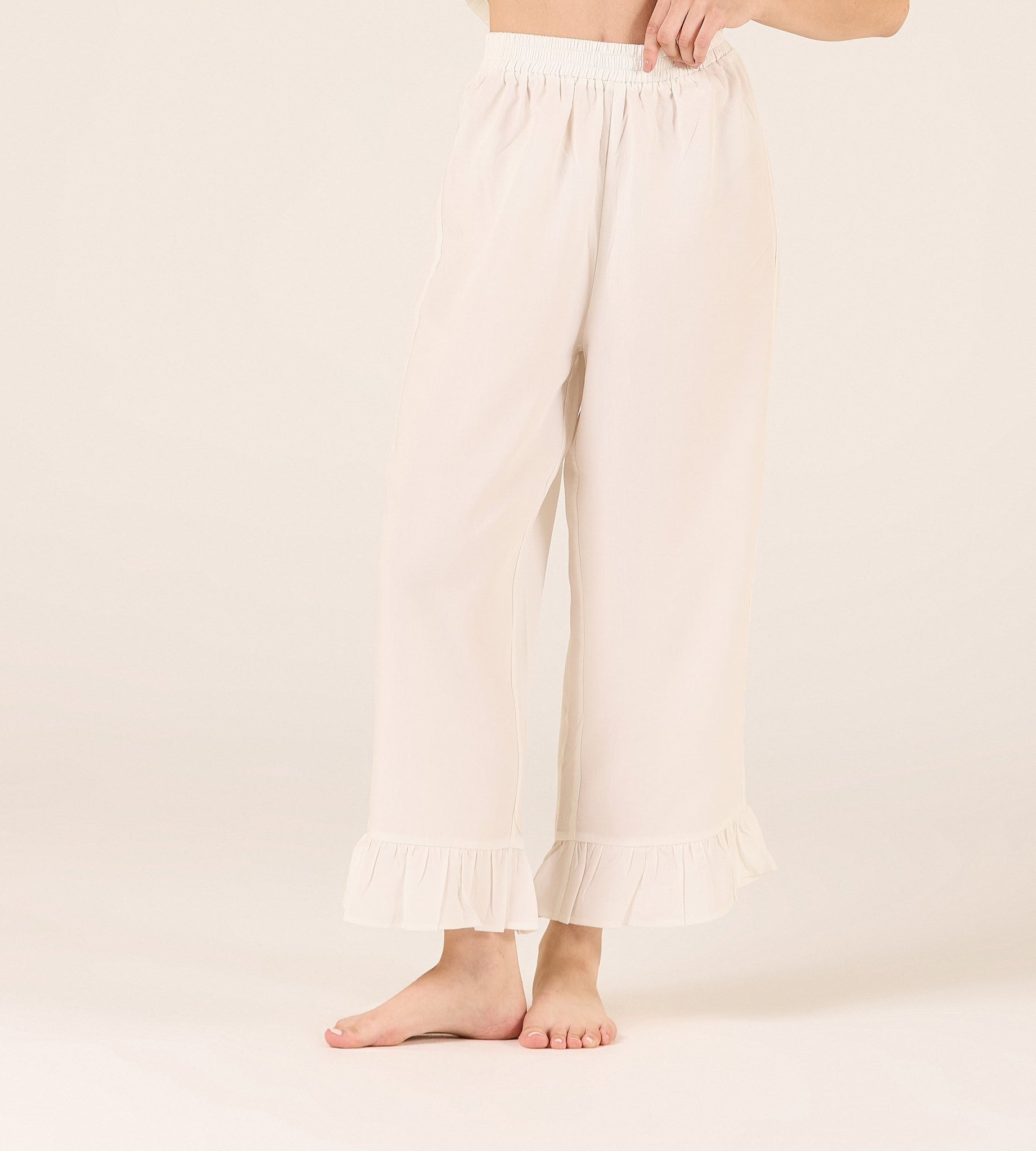 Tencel Plaid Elastic Waist Pants - shopaleena