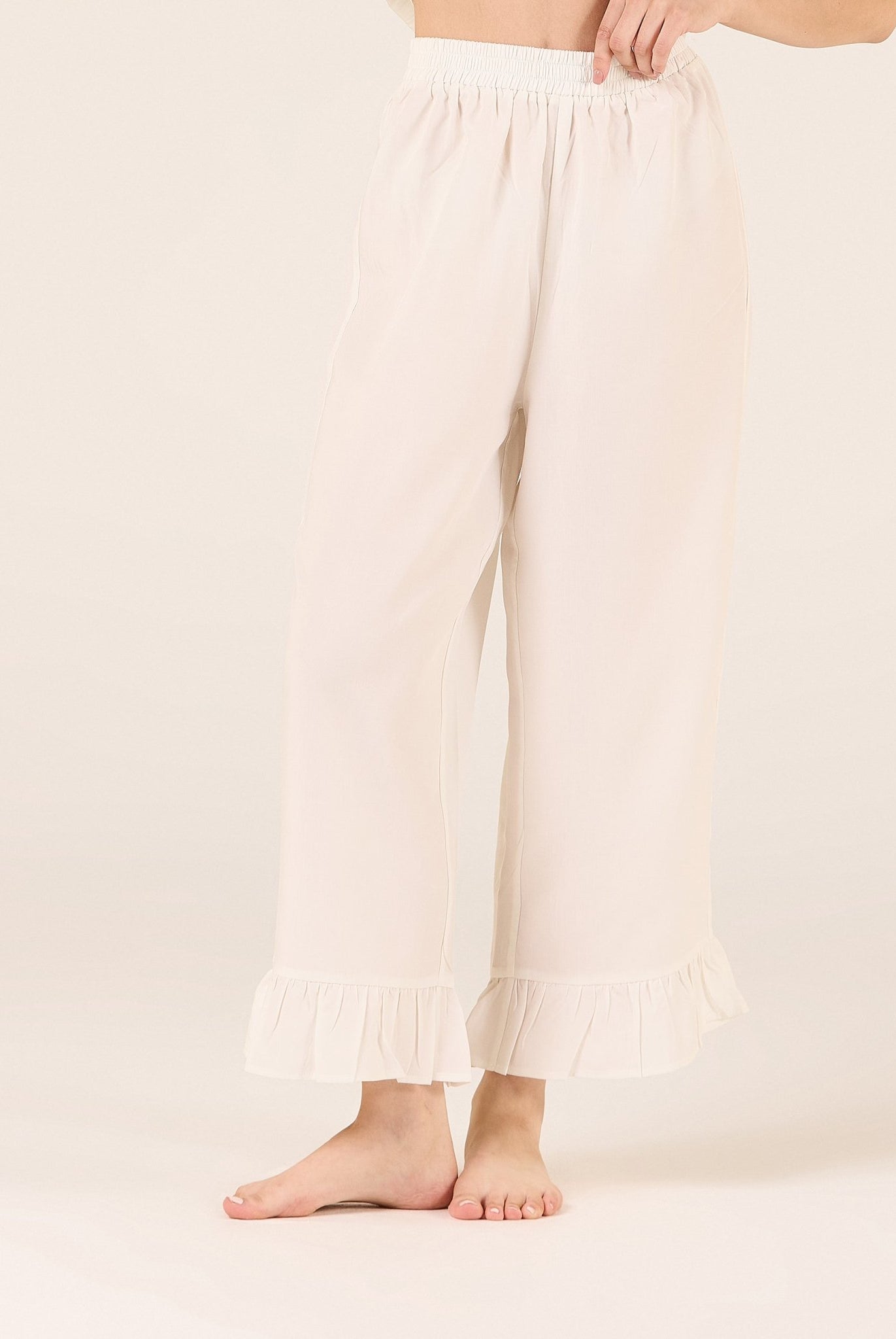 Tencel Plaid Elastic Waist Pants - shopaleena