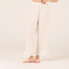 Tencel Plaid Elastic Waist Pants - shopaleena