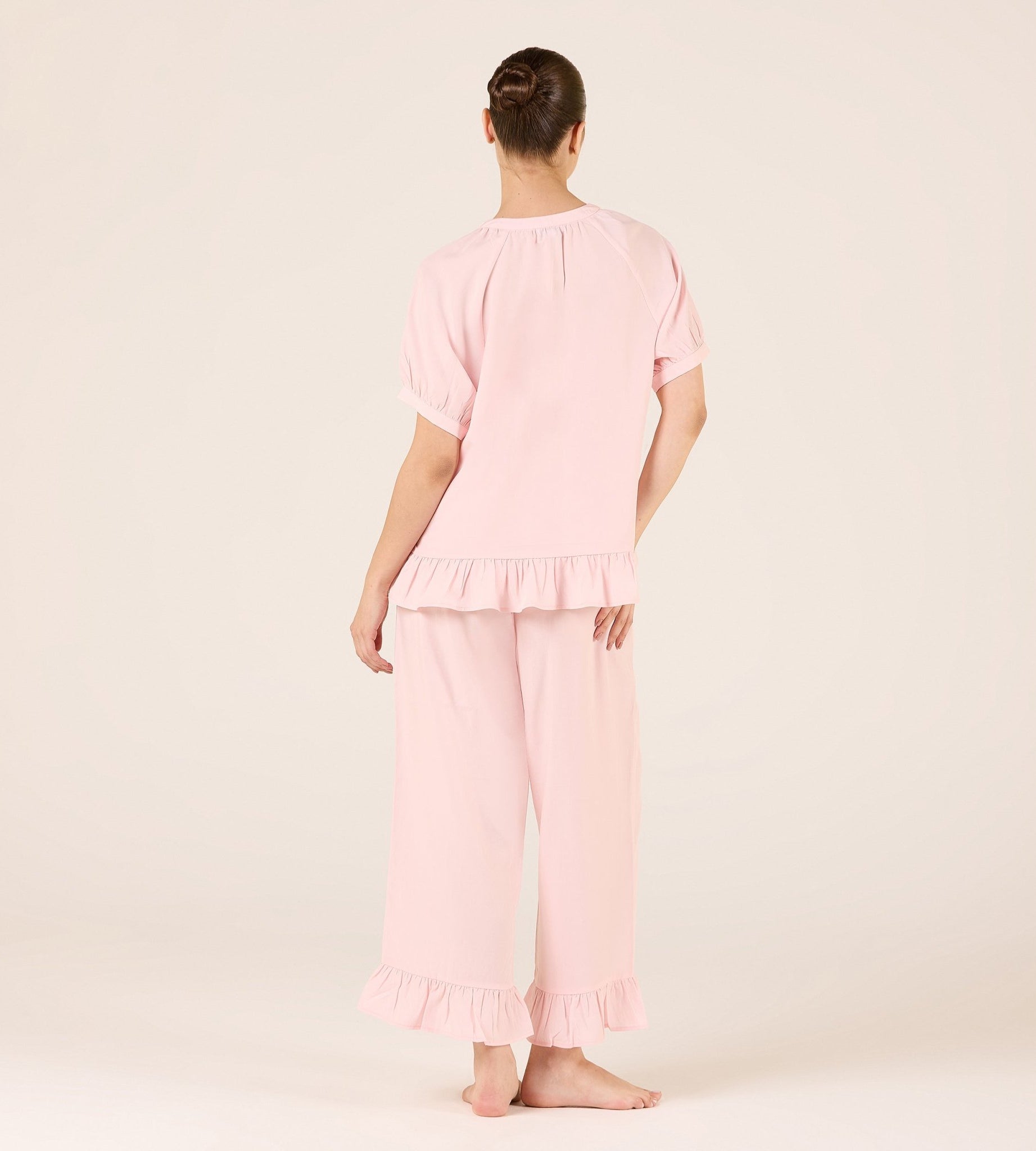 Tencel Plaid Elastic Waist Pants - shopaleena