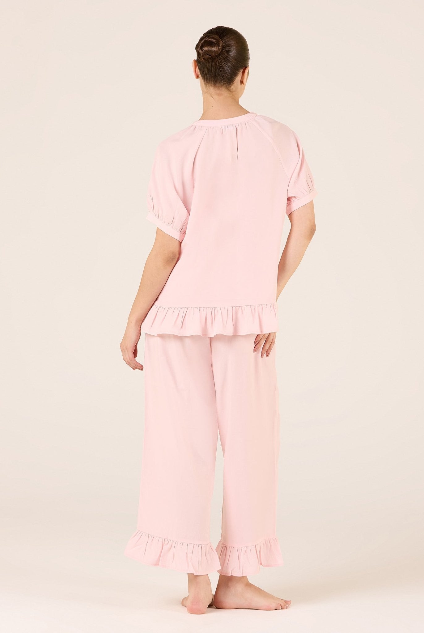 Tencel Plaid Elastic Waist Pants - shopaleena