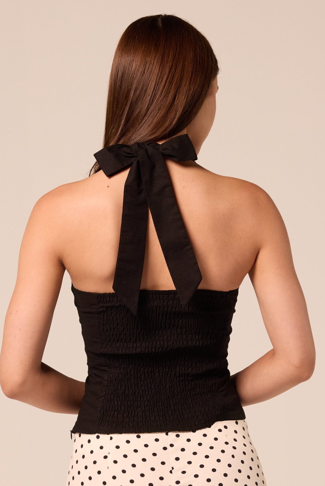 Tie Back Cotton-Linen Top - shopaleena