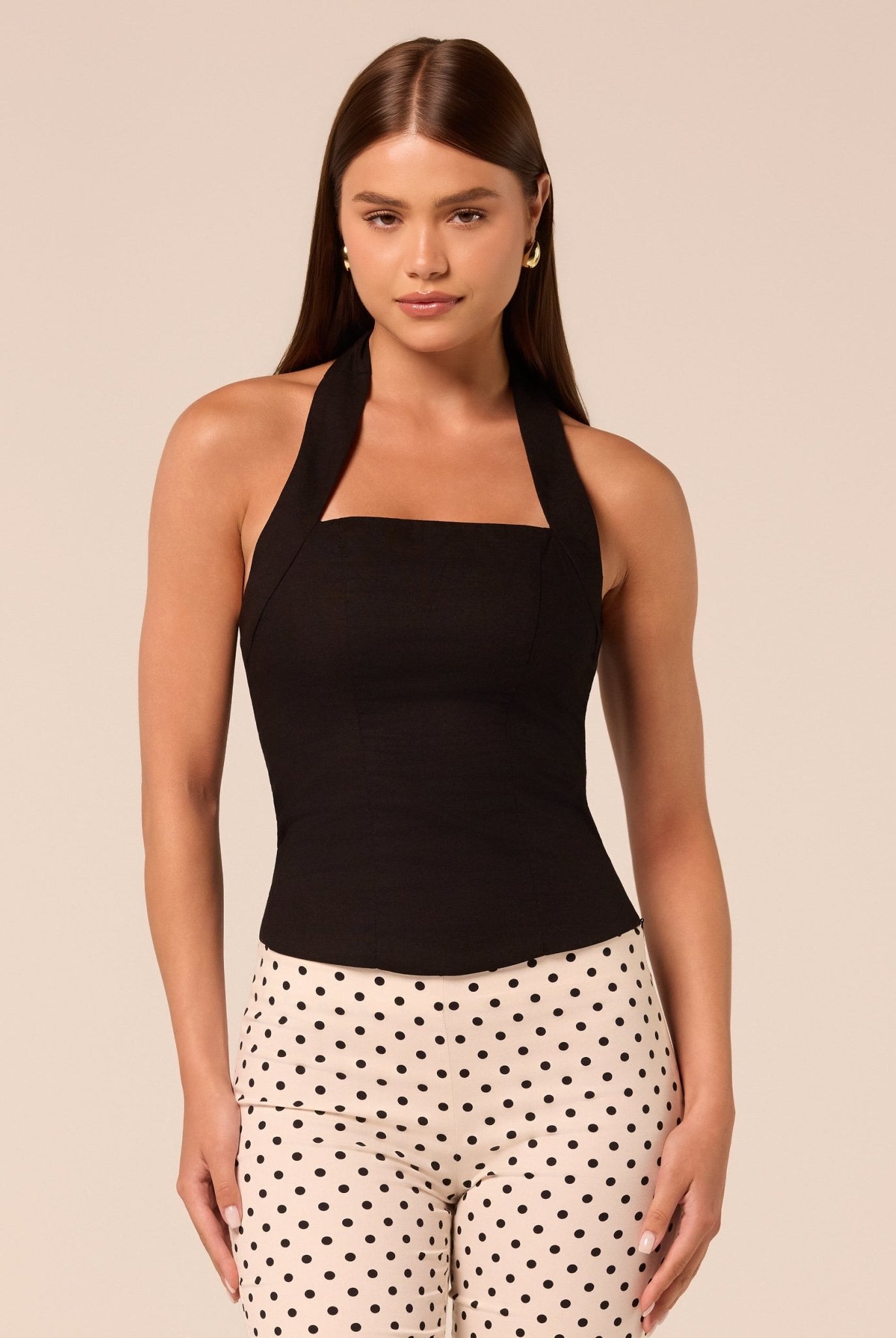 Tie Back Cotton-Linen Top - shopaleena