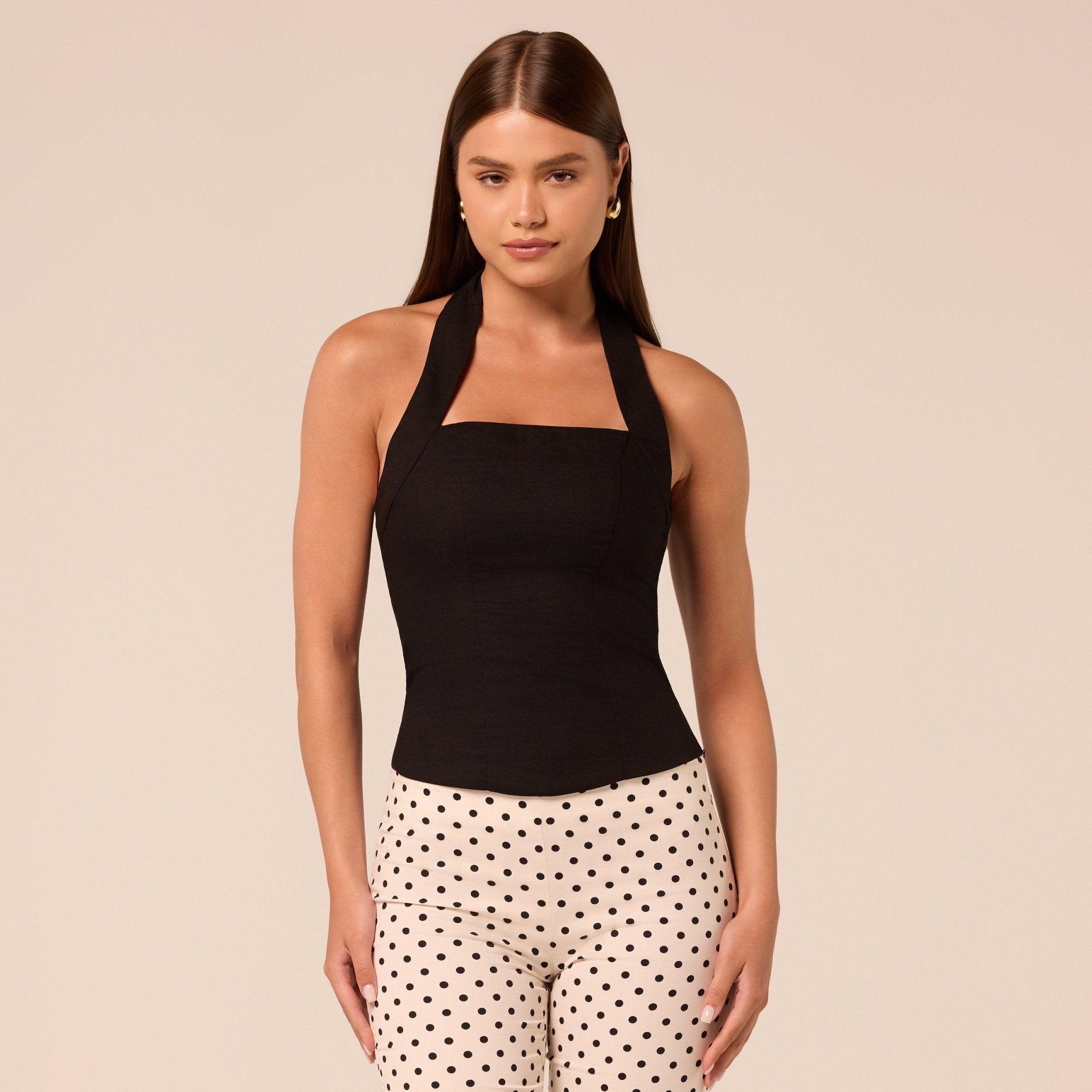 Tie Back Cotton-Linen Top - shopaleena