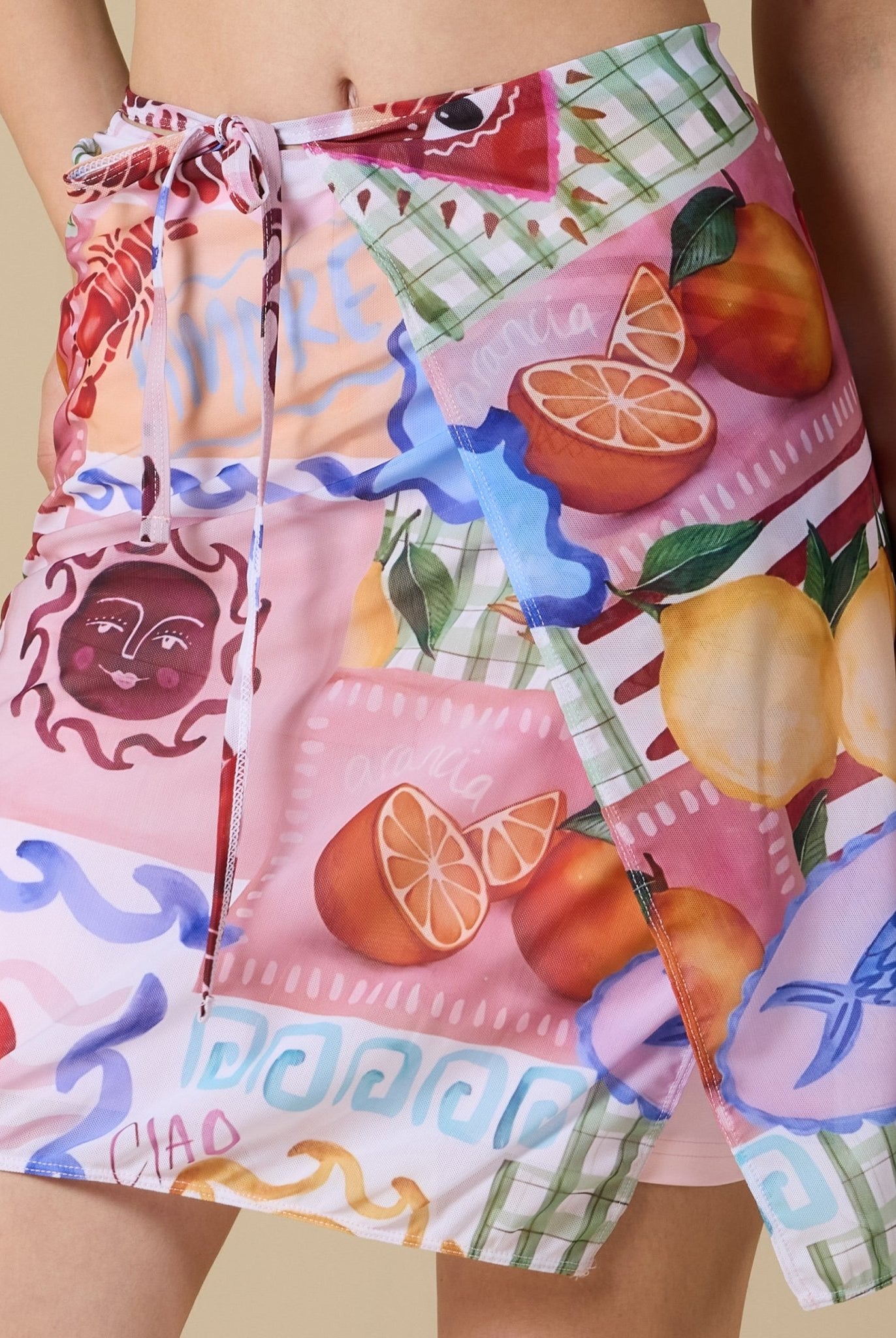 Tie - front swim skirt - shopaleena