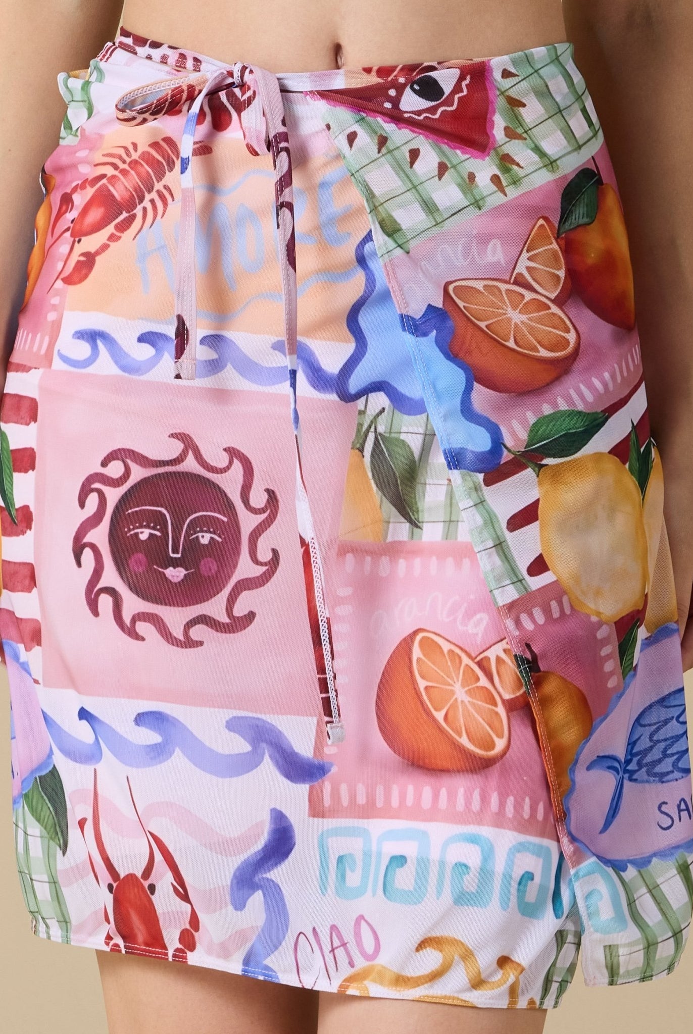 Tie - front swim skirt - shopaleena