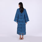 Tonal cotton Wide sleeve midi dress - shopaleena
