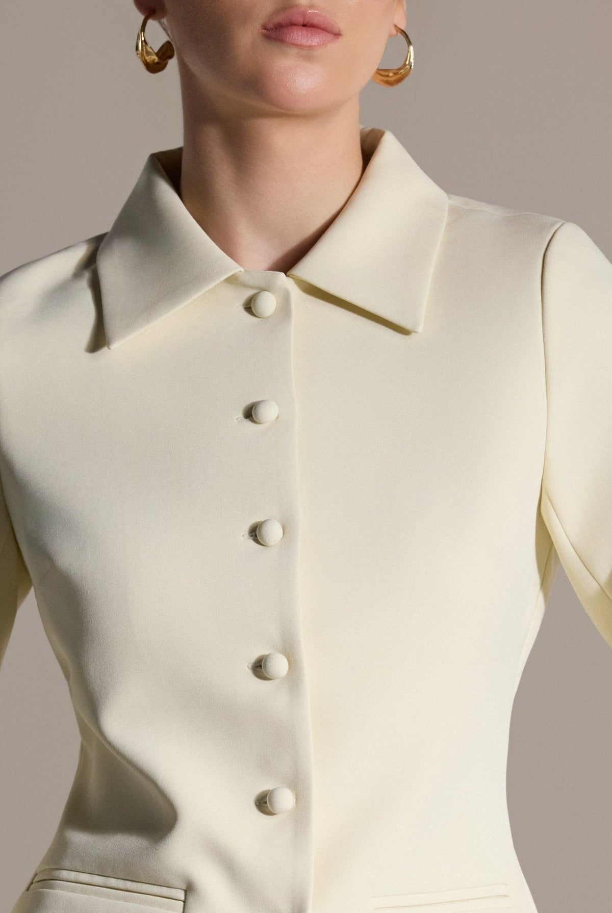 Twill Fitted Jacket - shopaleena