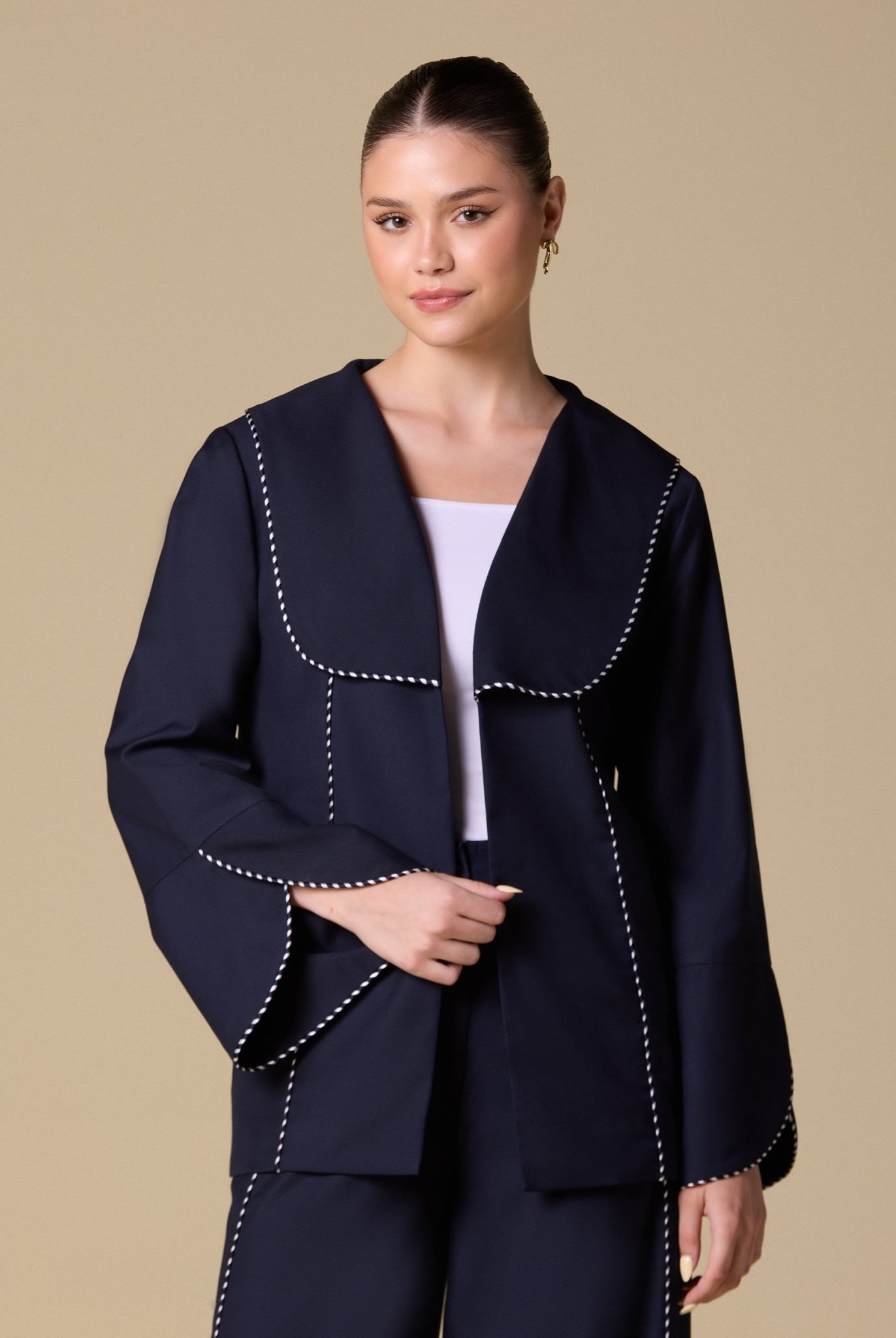 Twill Kimono - Style Trim Top - shopaleena