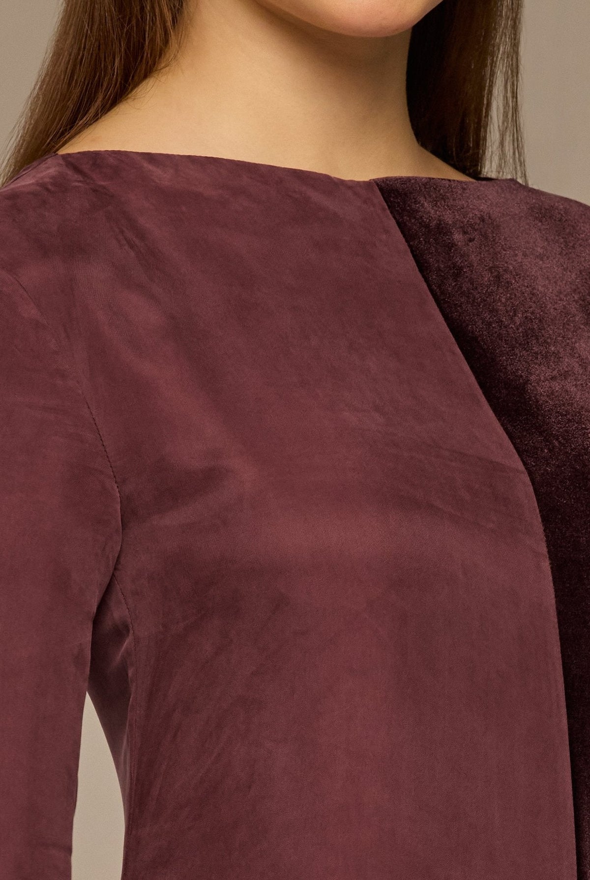 Two Tone Velvet-Cupro Maxi kaftan - shopaleena