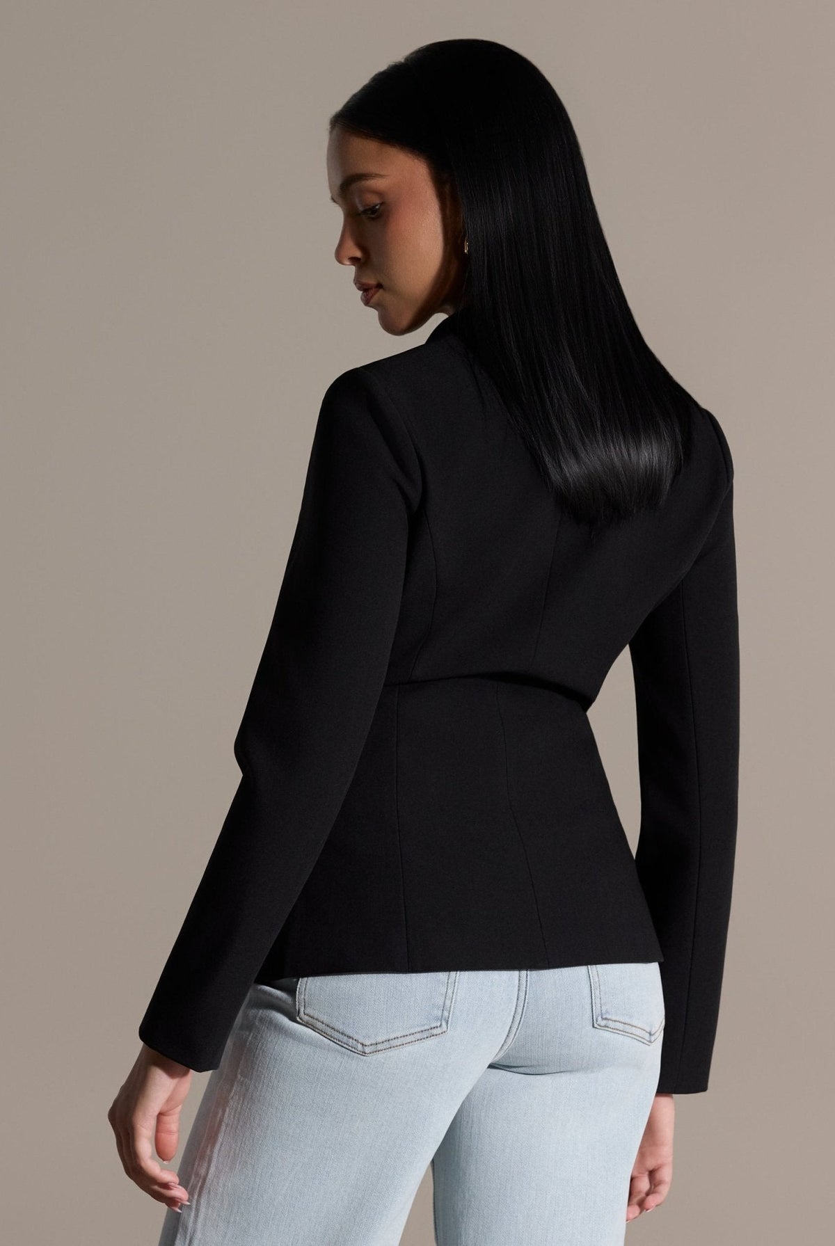 V-Neck Peplum Blazer - shopaleena