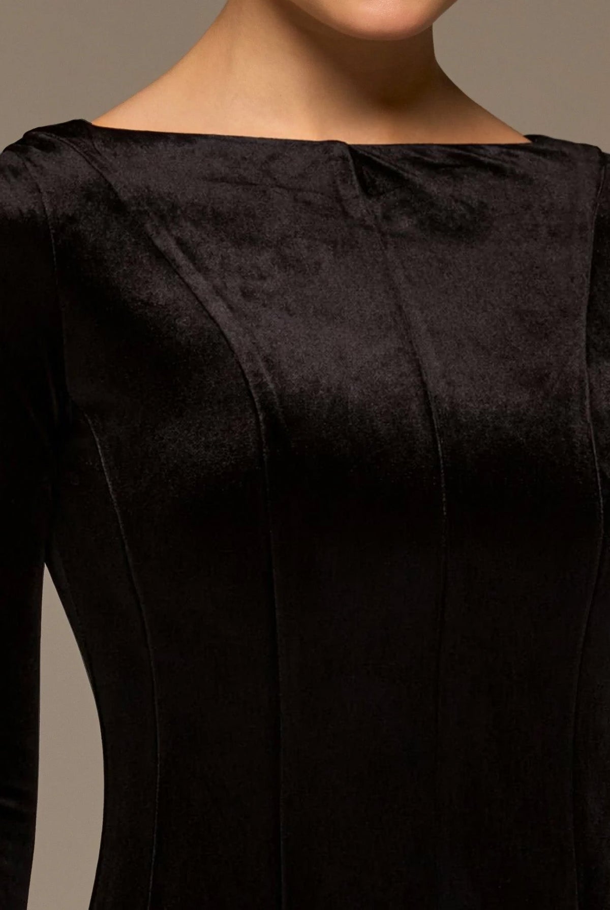 Velvet Maxi Dress with Lace Godets - shopaleena