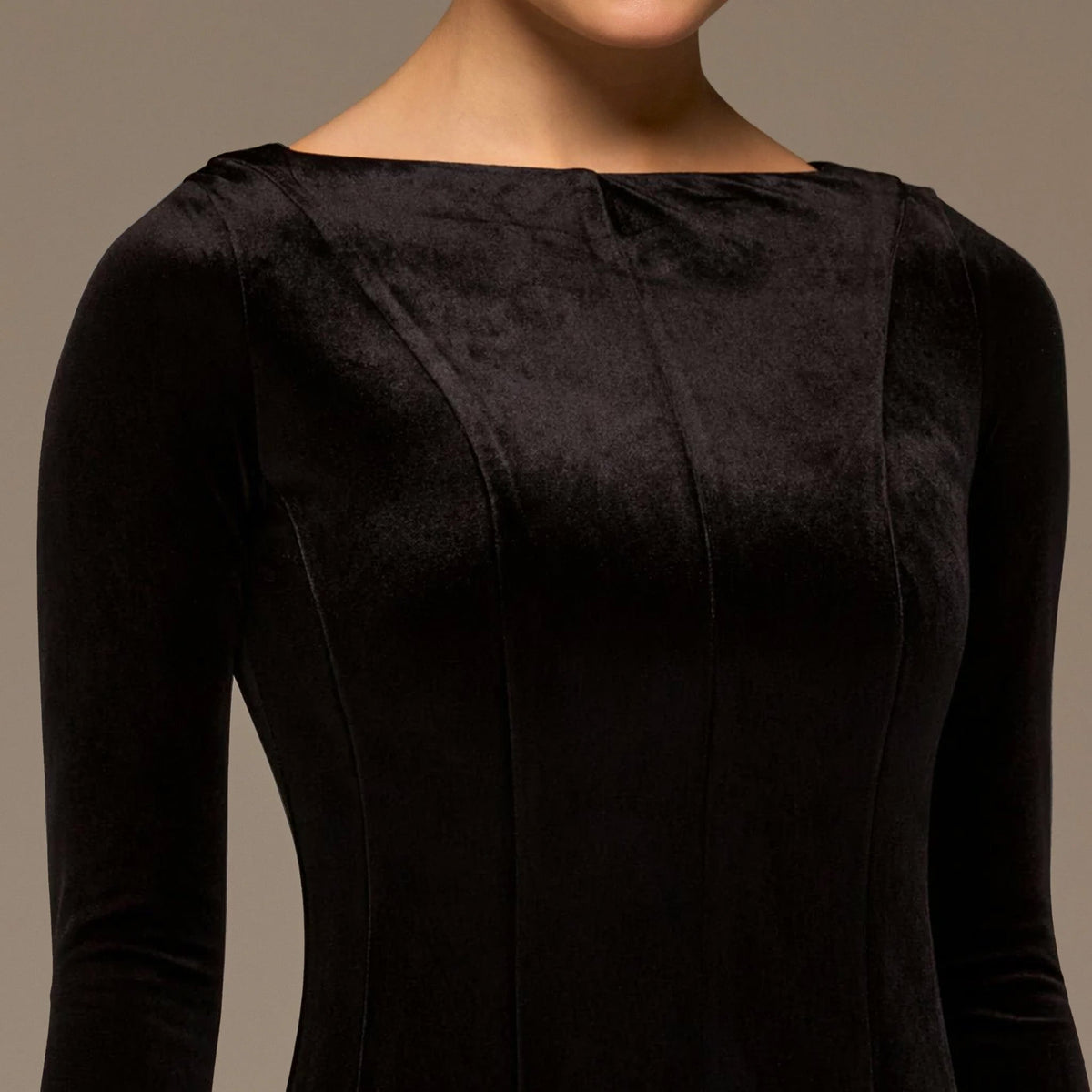 Velvet Maxi Dress with Lace Godets - shopaleena