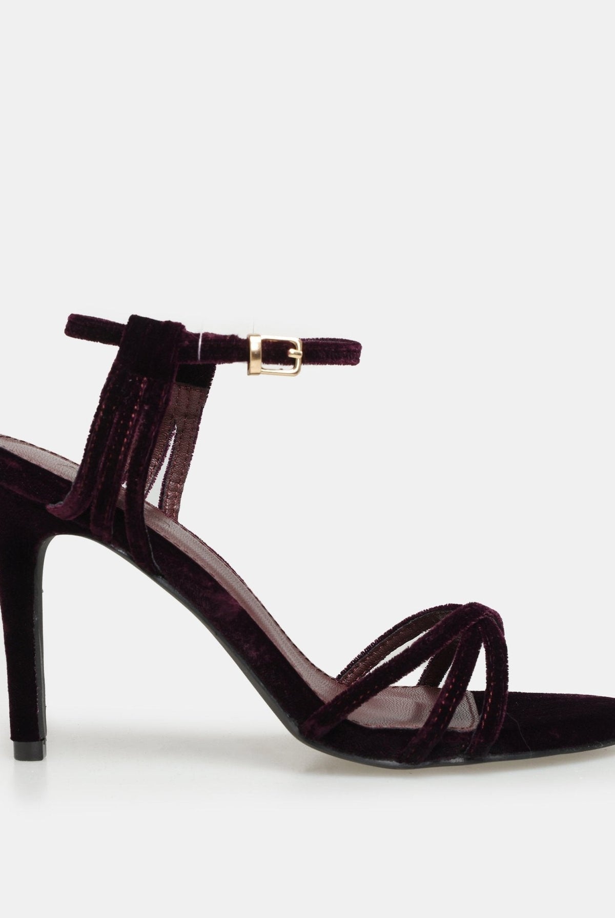 Velvet Strappy High Heel Sandals - shopaleena