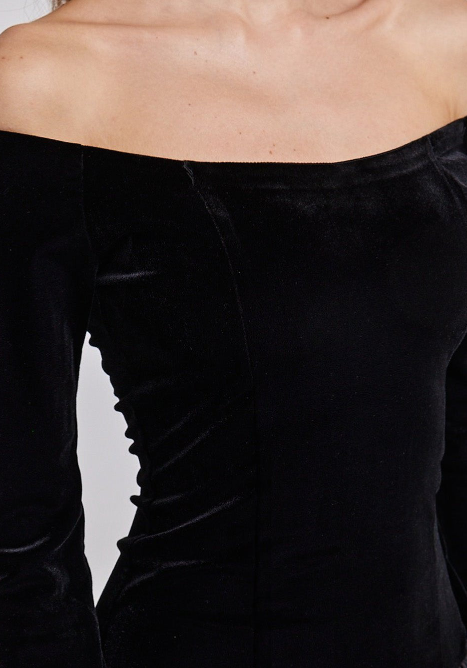 Velvet - Taffeta Off Shoulder A - line Dress - shopaleena