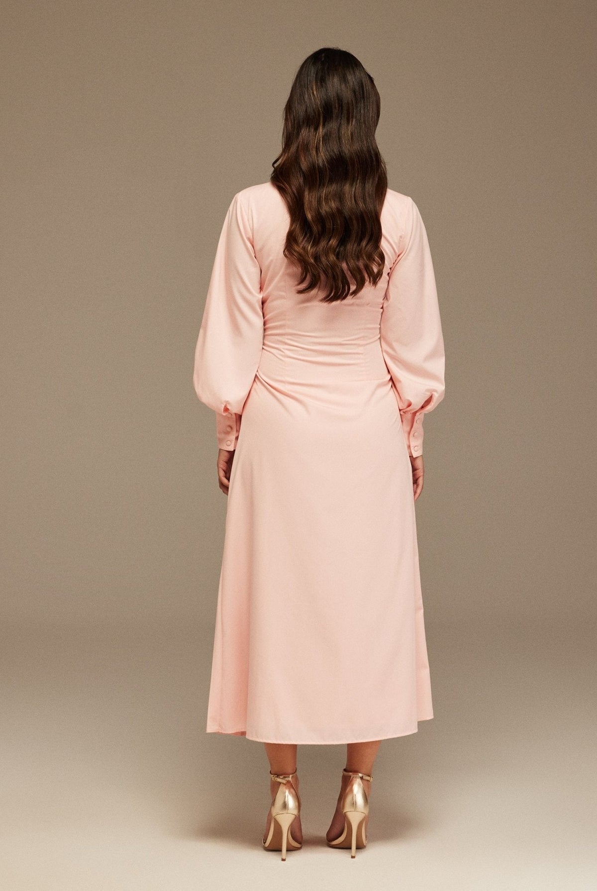 Warped Dress Poplin With Pleats - shopaleena