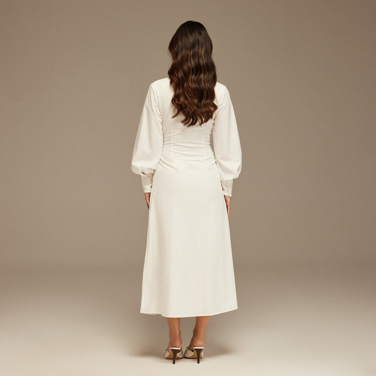 Warped Dress Poplin With Pleats - shopaleena
