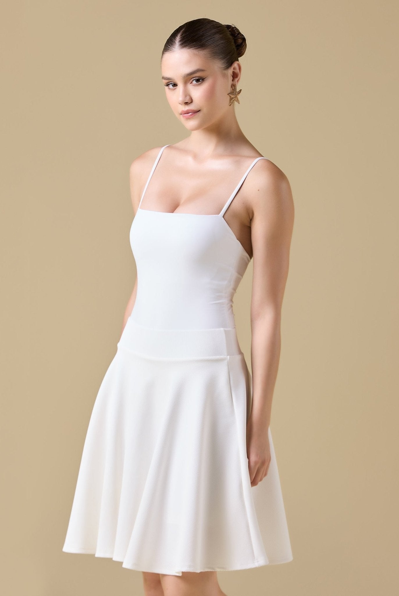 White A - line Swim Skirt - shopaleena