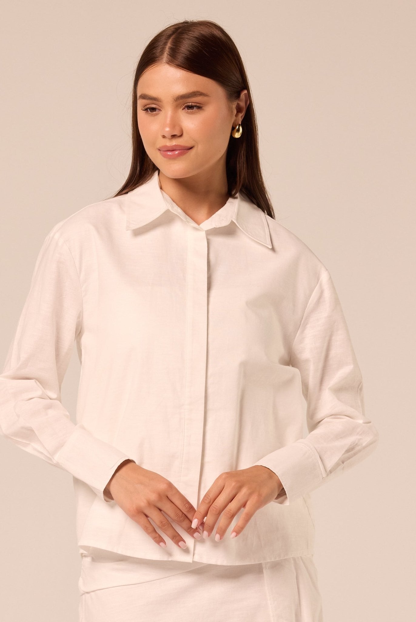 White Classic Cotton Shirt - shopaleena