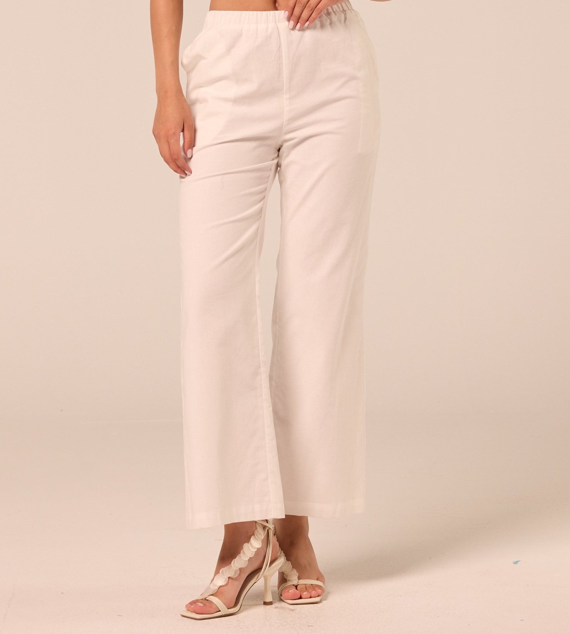 White Cotton Flare Pants - shopaleena