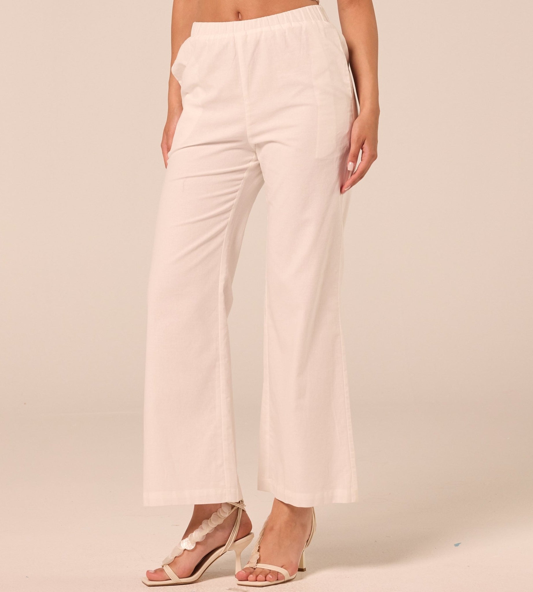 White Cotton Flare Pants - shopaleena