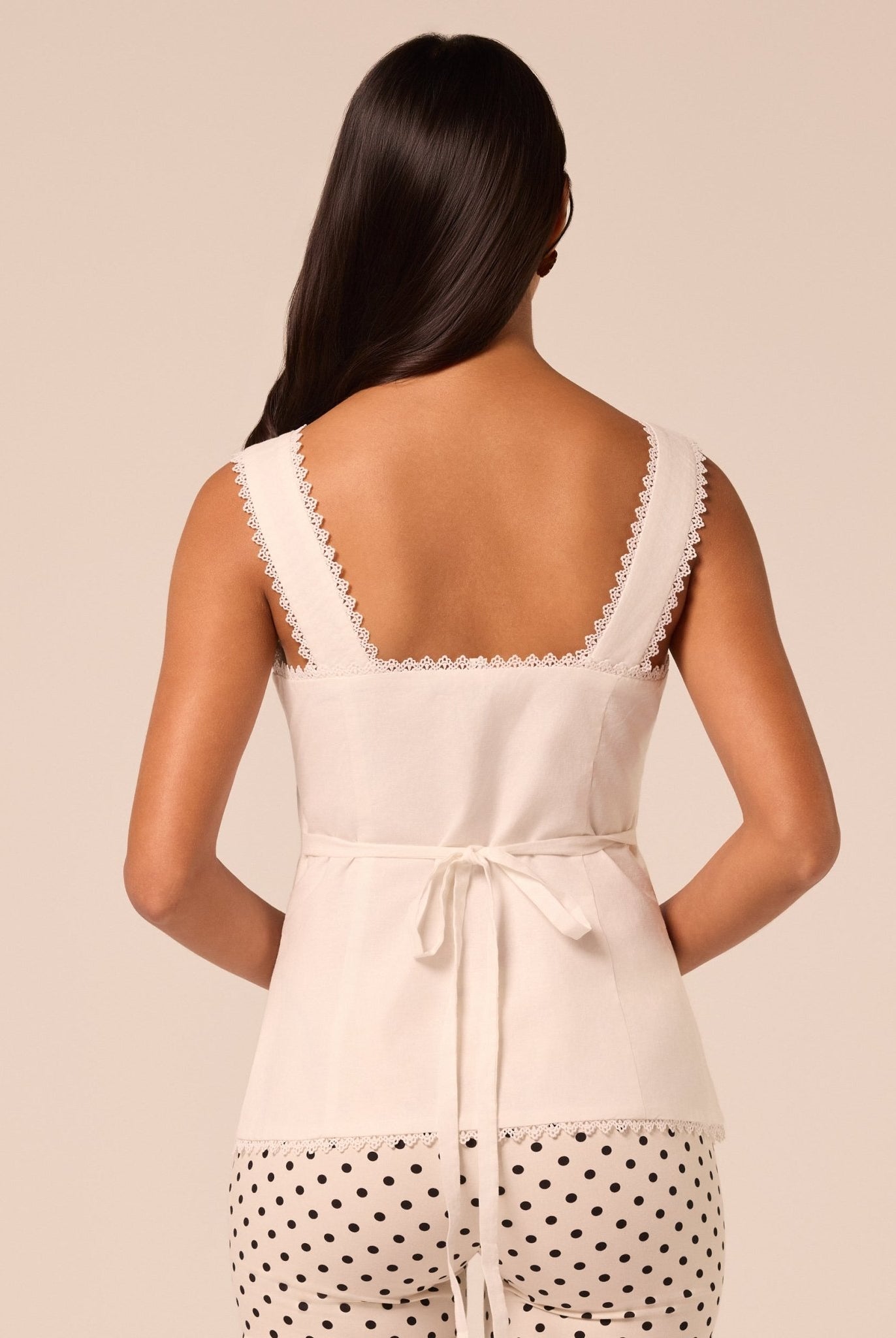White Cotton-Linen Corset-Style Top - shopaleena